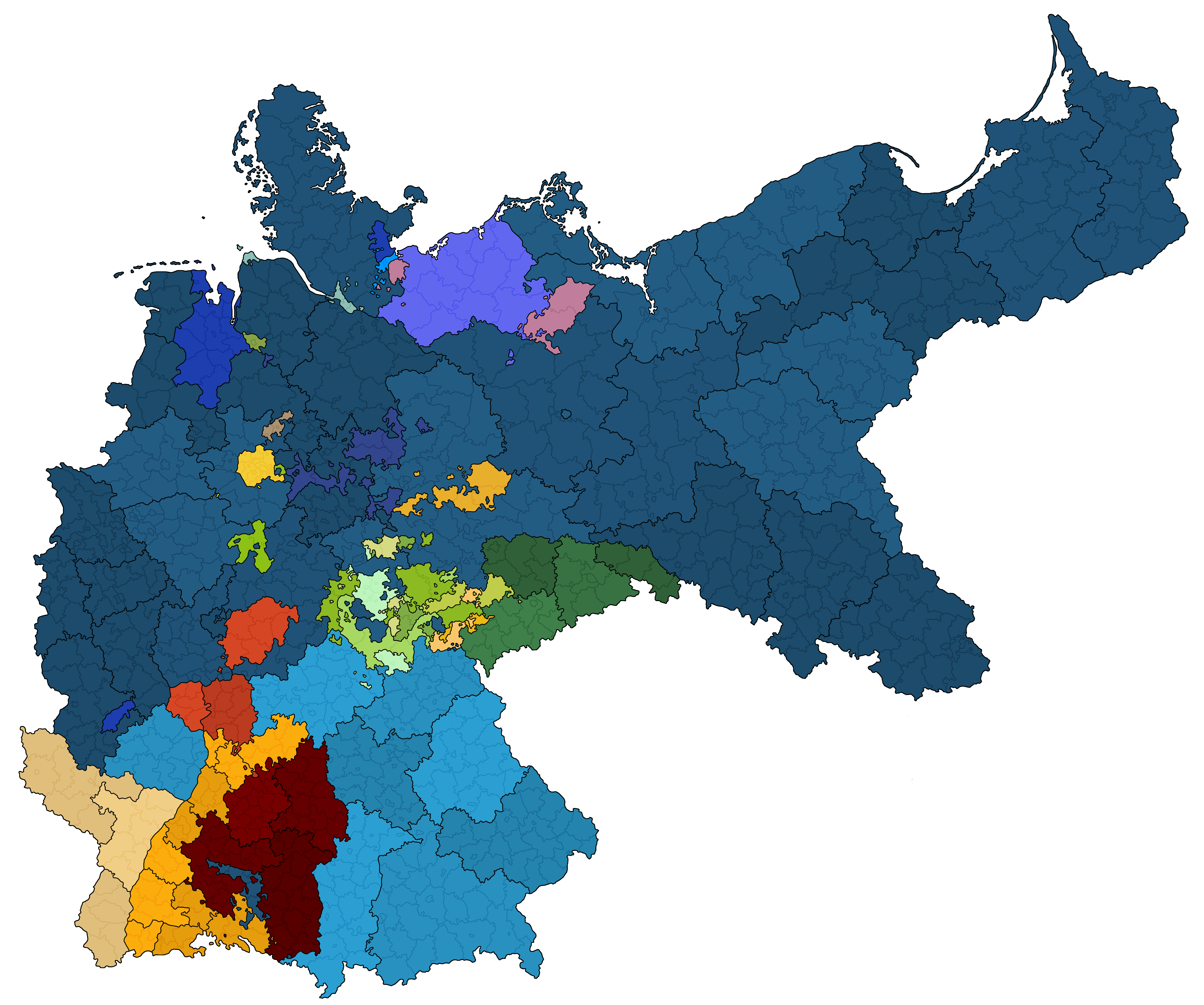 An administrative map of the German Empire I made r/mapmaking