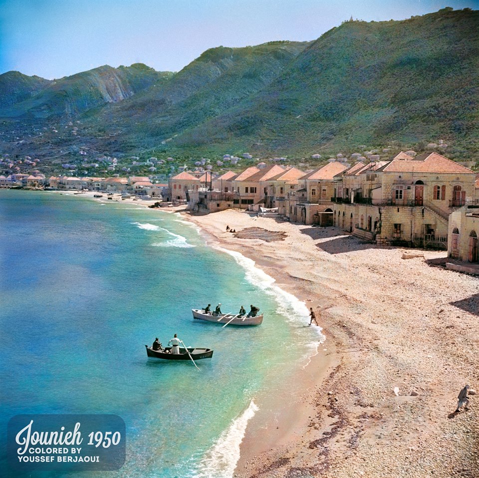 Jounieh, 1950, colorized '( r/lebanon