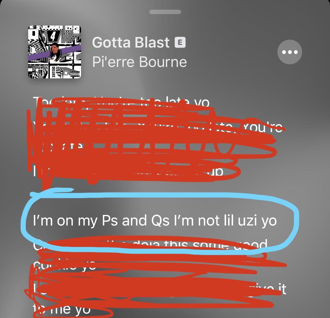 Pi’erre with the Uzi line on the deluxe liluzivert