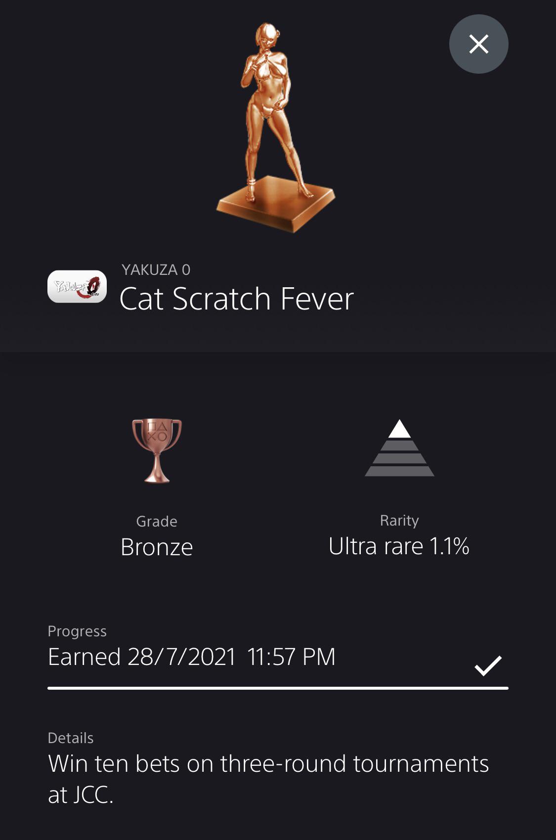 [Trophy] Yakuza 0 Cat Scratch Fever I can’t tell you what was worse