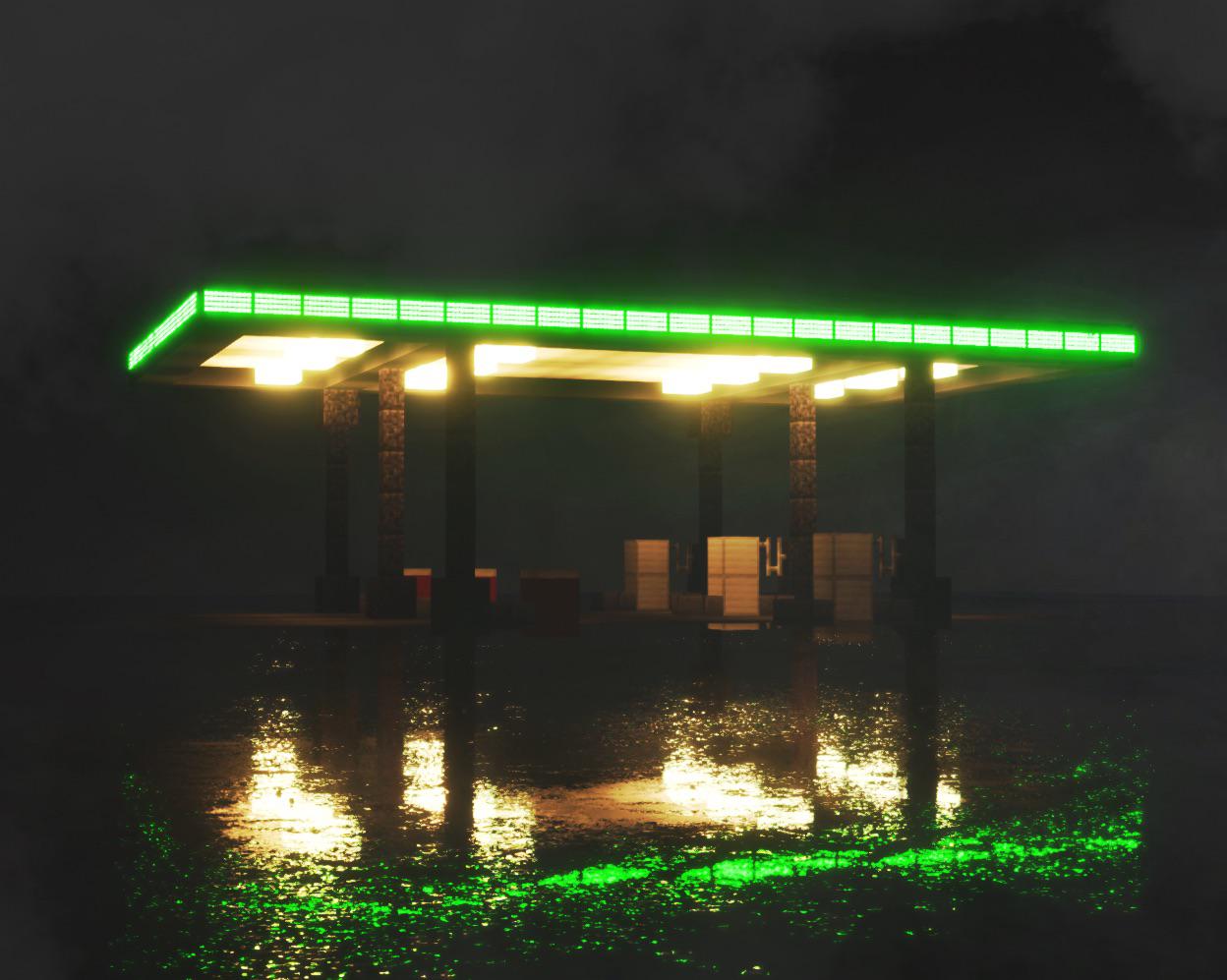 Made a very moody gas station r/Minecraft