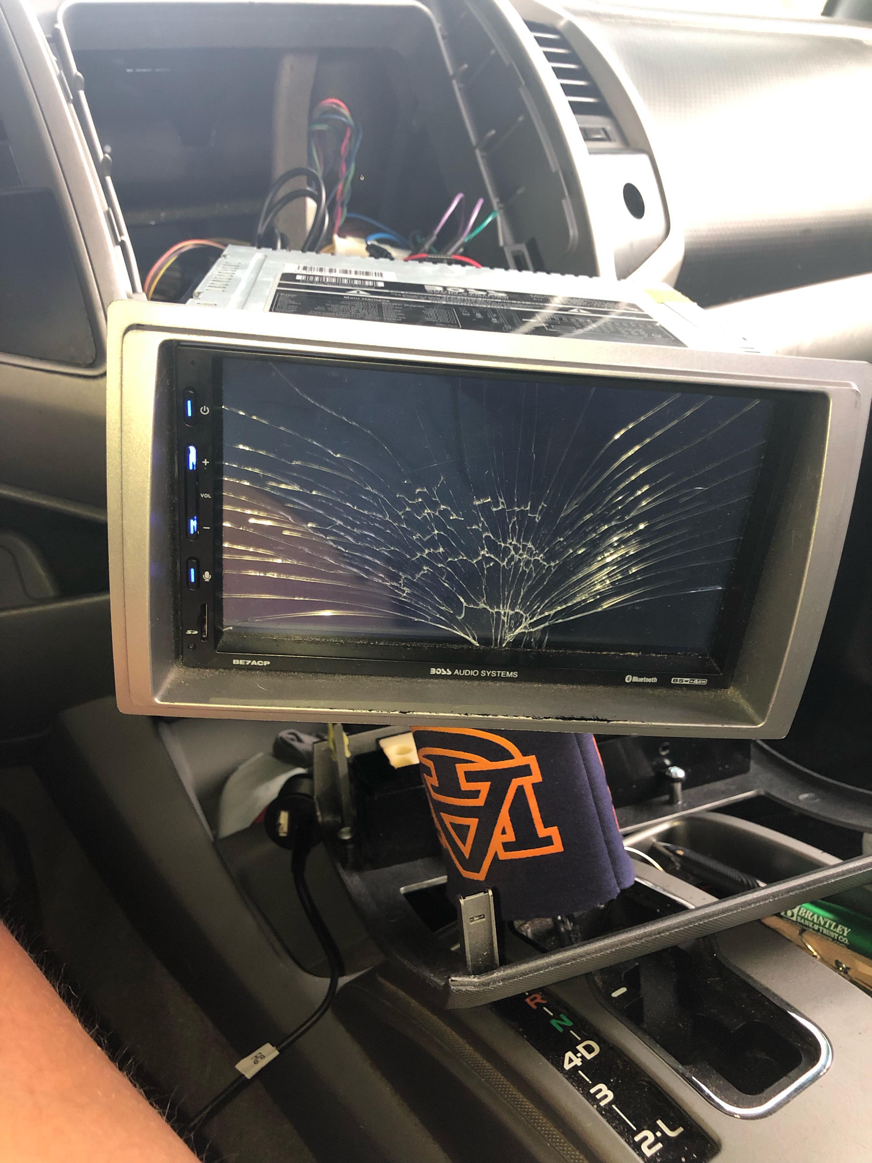 Car Stereo has power but screen won’t turn on. Screen is cracked but it