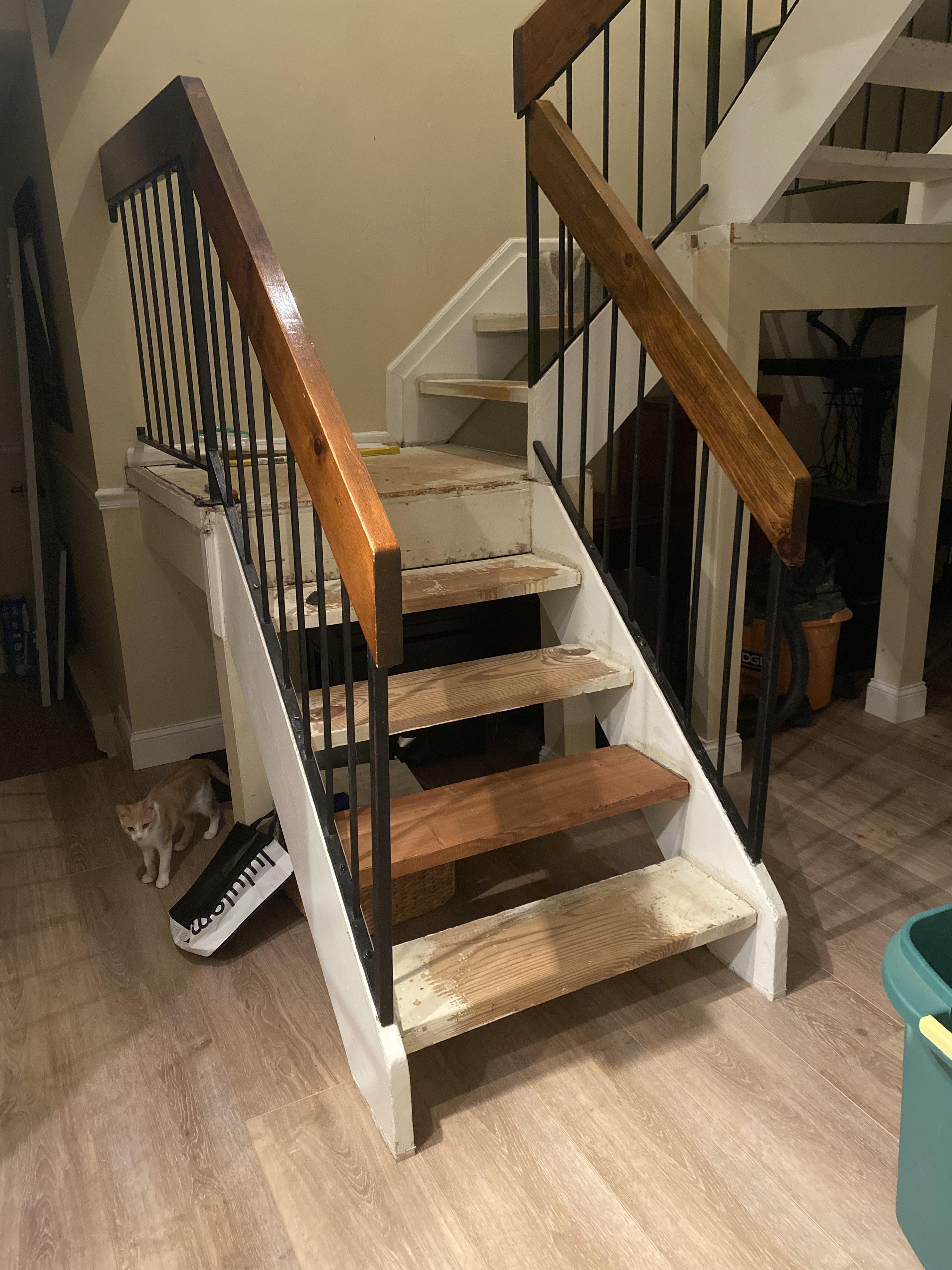 Replacing these open riser stair treads Best way to mount them to the