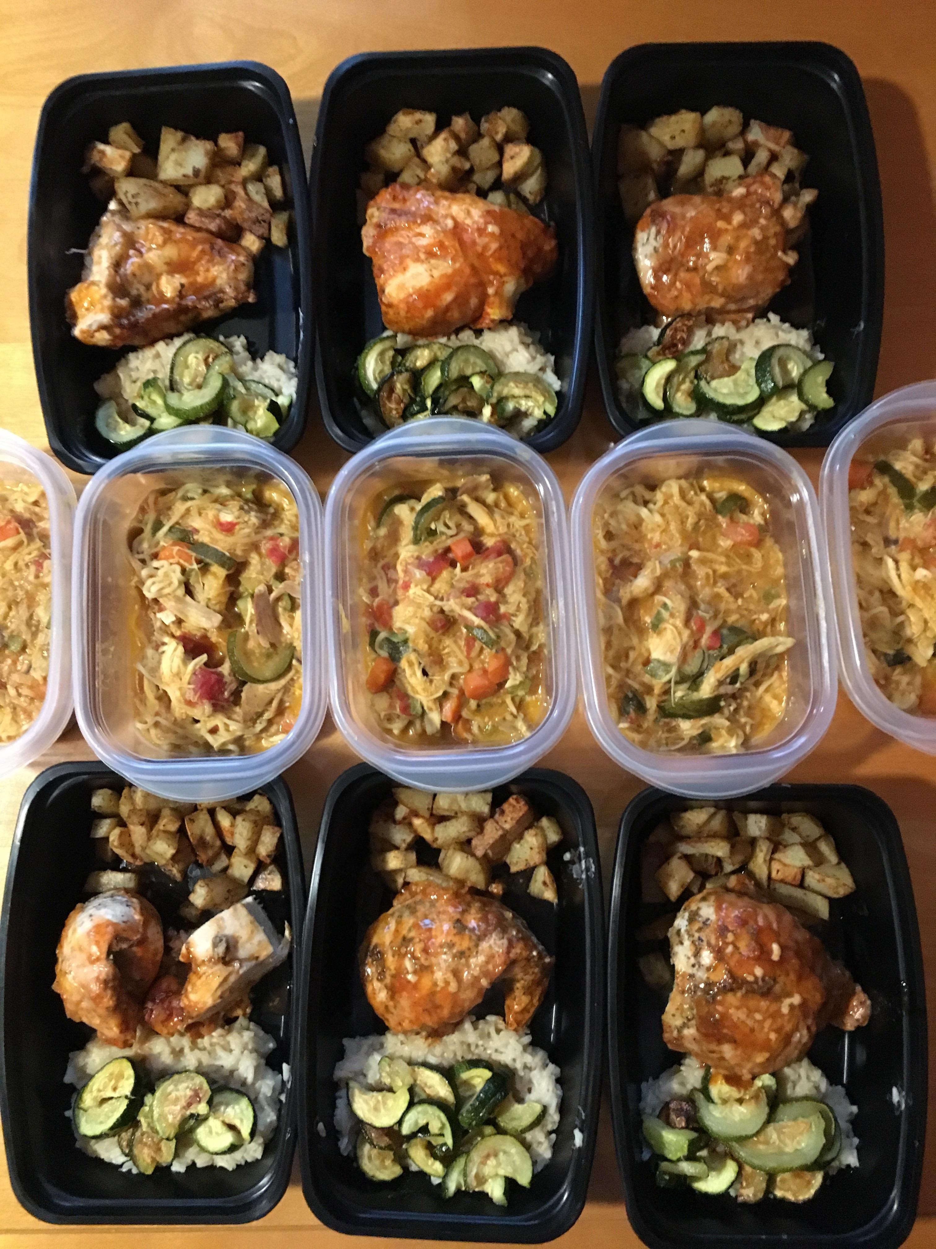 This week’s meal prep Asian chicken noodle soup with zucchini, tomato