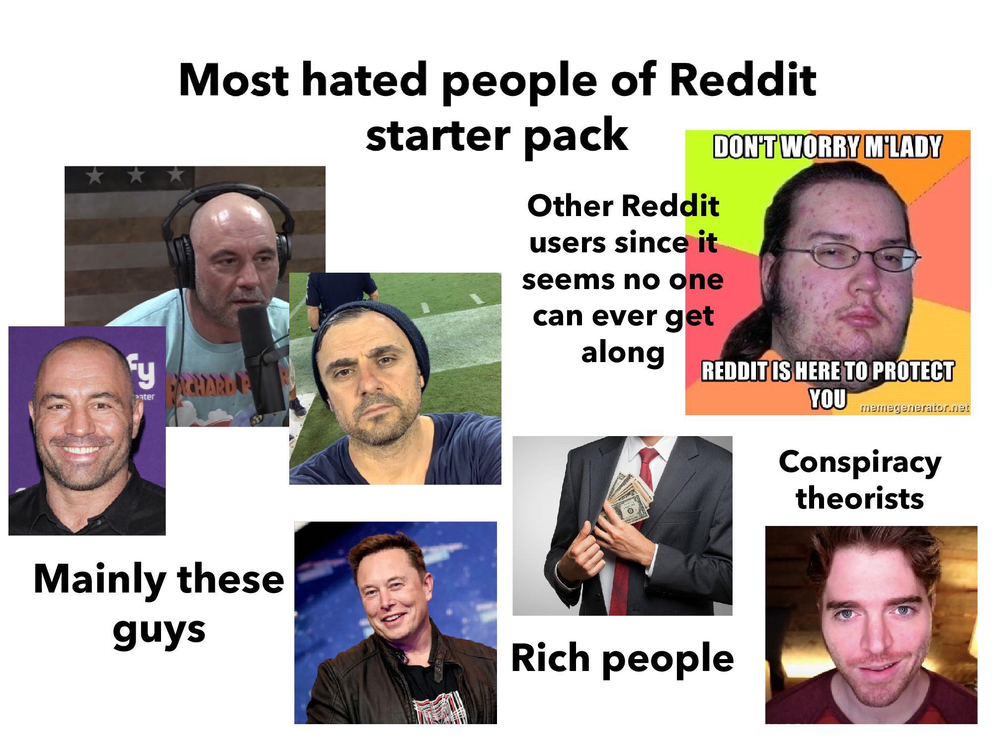 Most hated people of Reddit starter pack r/starterpacks