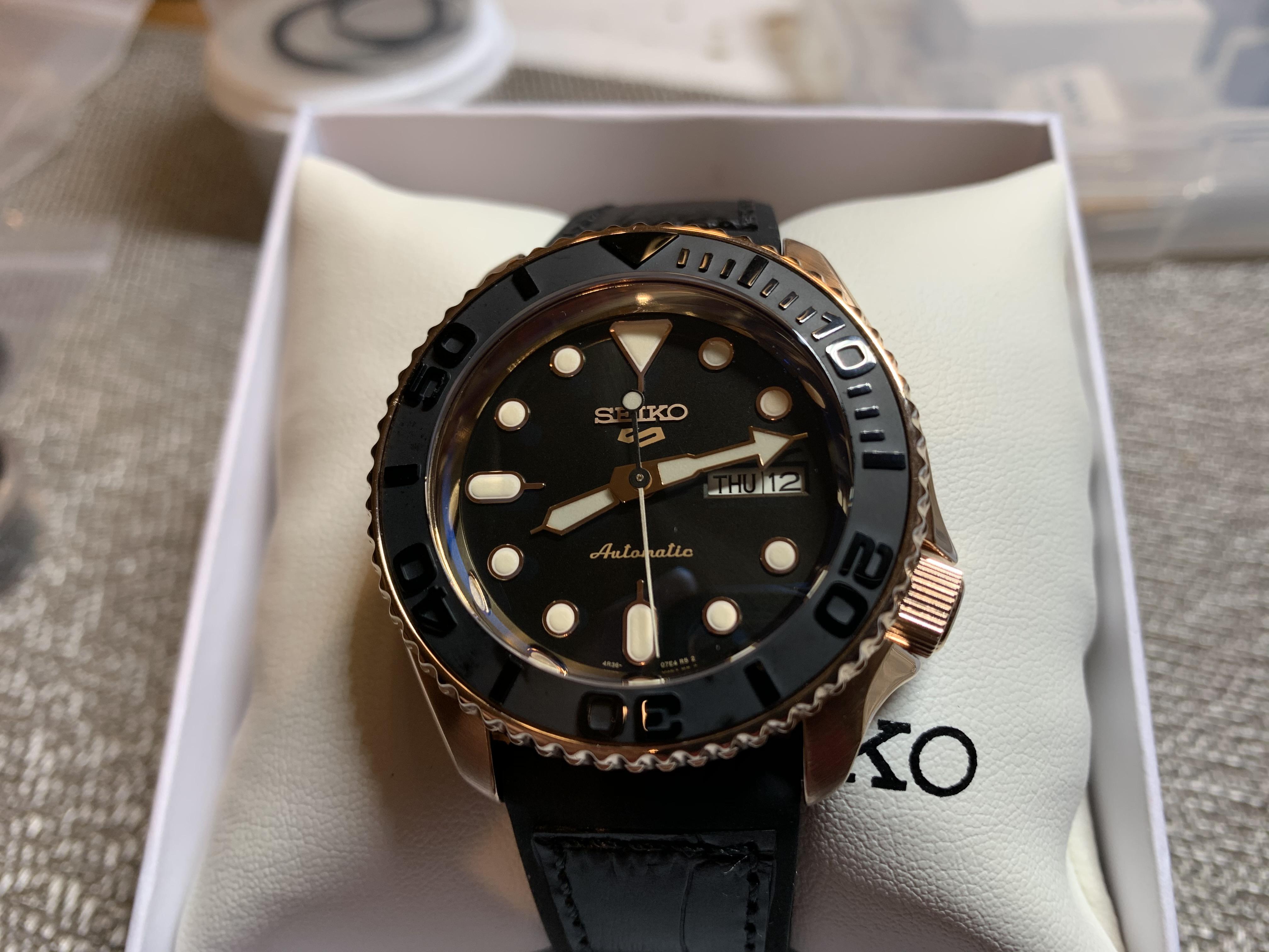 [WTS] Seiko SRPD76K1 rose gold ceramic yacht master mod Watchexchange