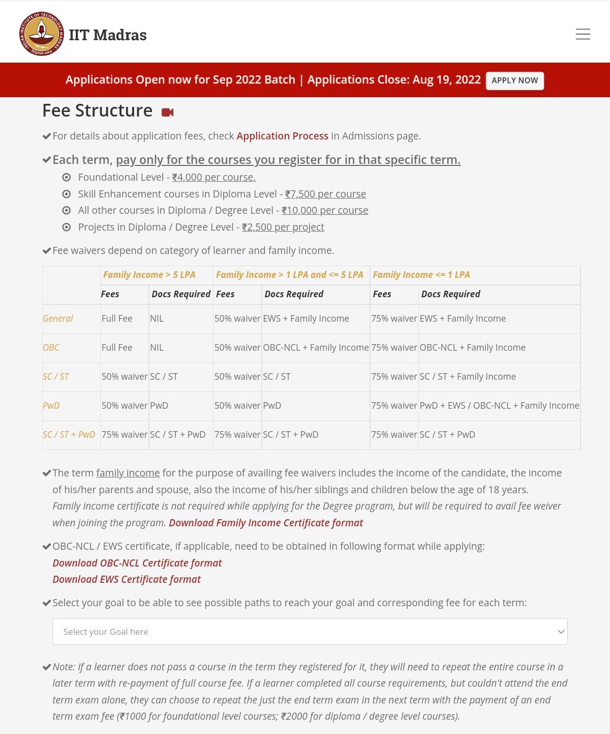 why fee waiver isn't on the basis of earning range? r/JEENEETards