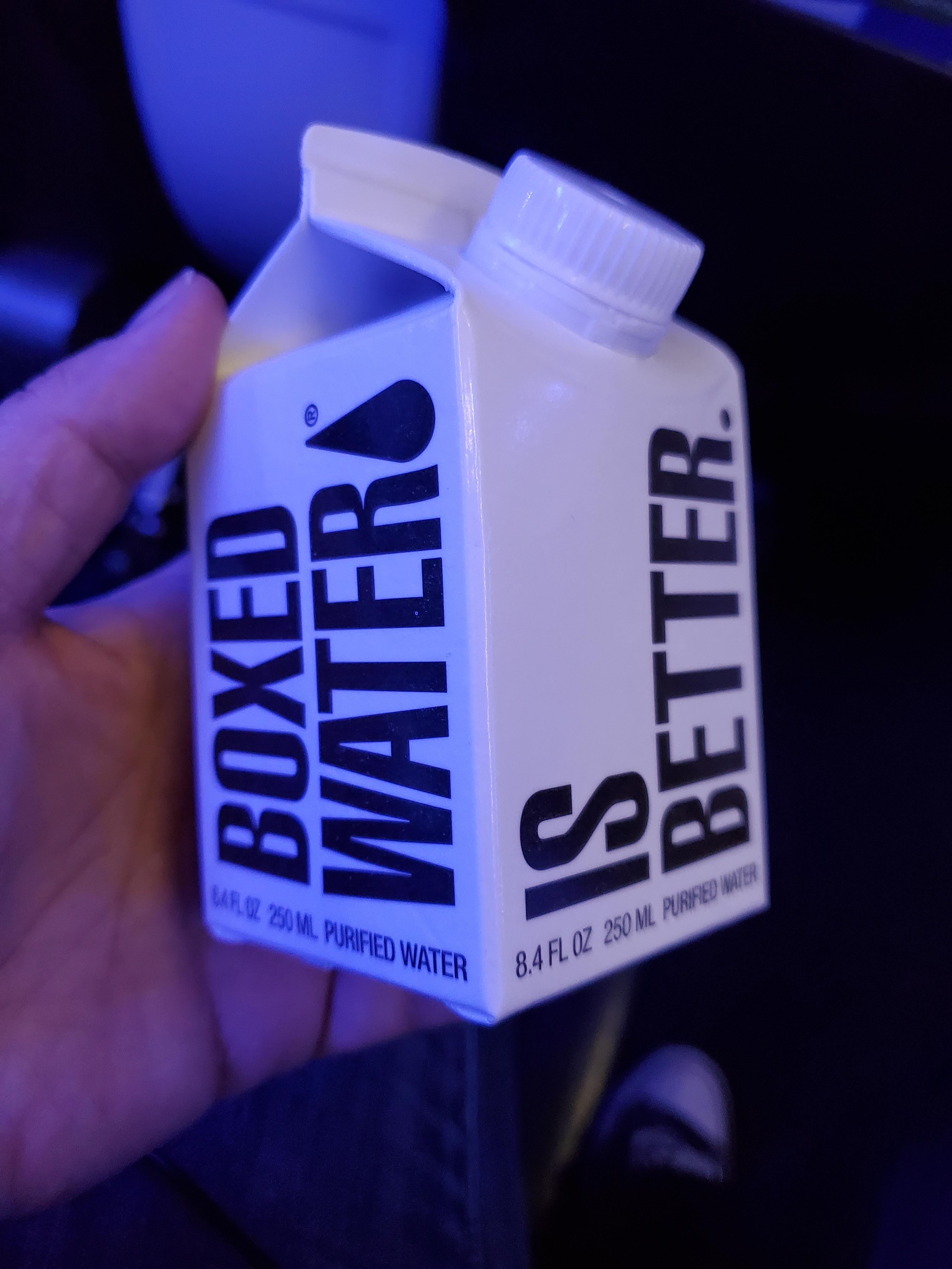 Alaska Airlines giving out water in paper cartons rather then plastic