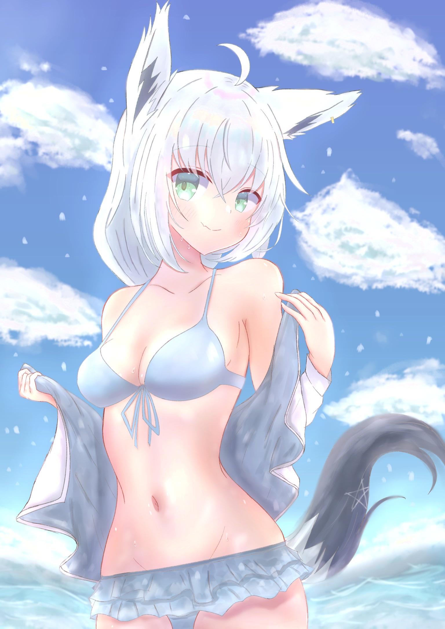 Cat In Swimsuit r/ShirakamiFubuki
