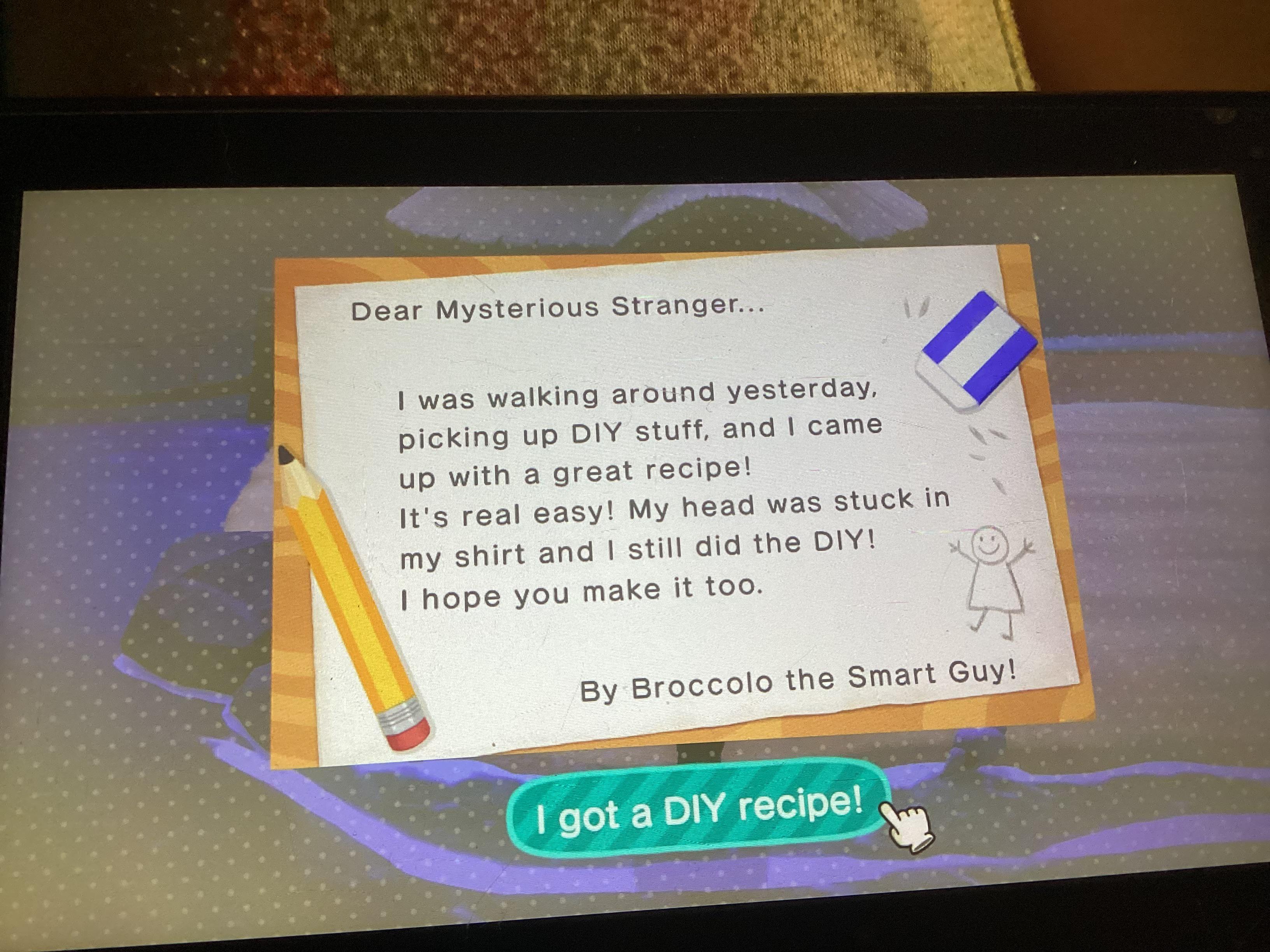 diy recipe from a villager i failed to get on my island, made my day