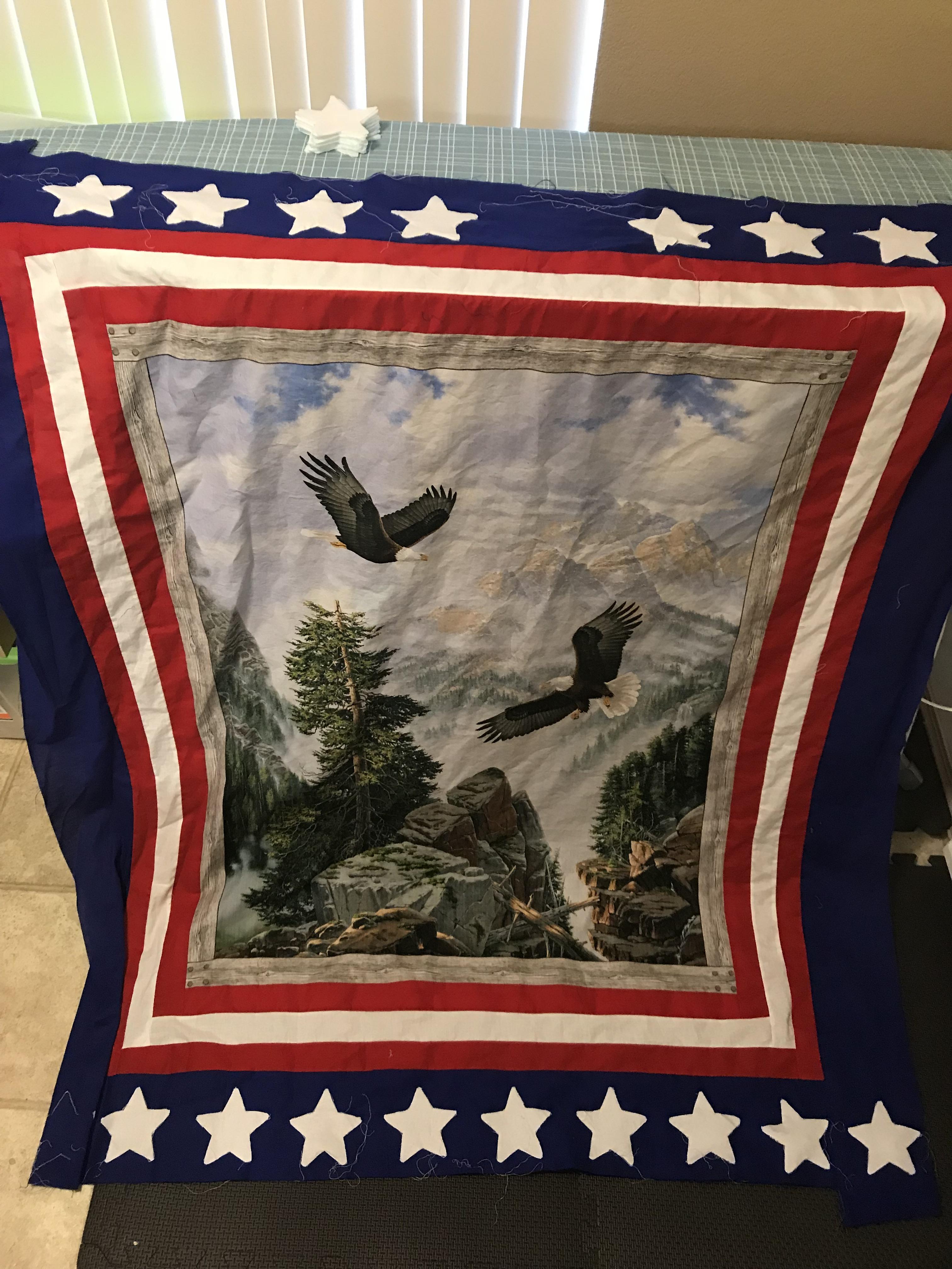 Working on this project for my step dad and Vietnam Veteran. 2nd quilt but the first time