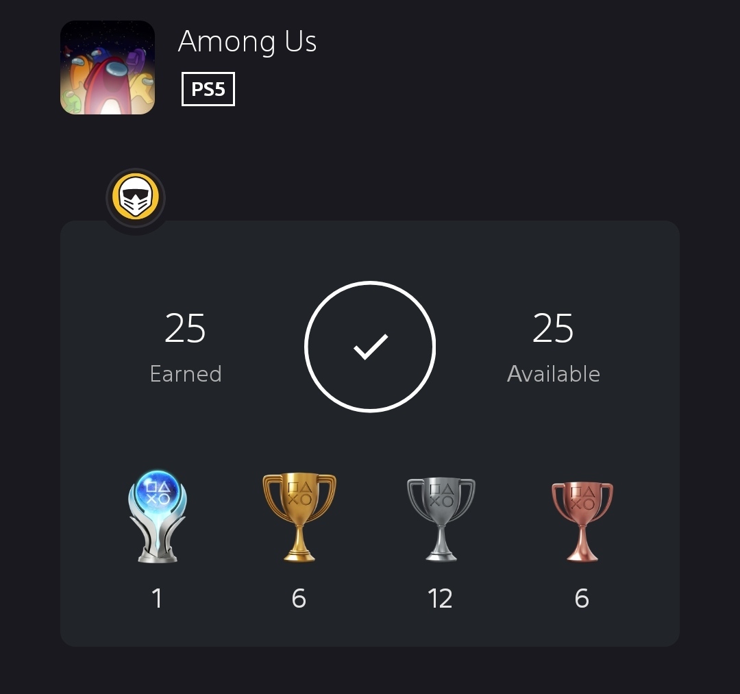 [Among Us] Platinum 93 500 Tasks Took Forever. Great Game When