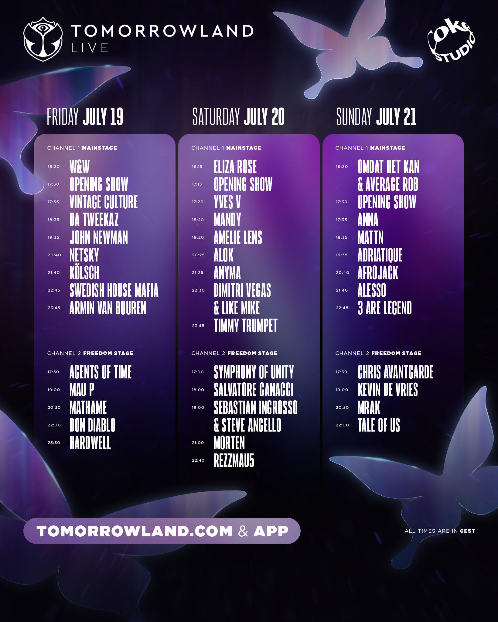 Tomorrowland Belgium 2025 Livestream Schedule Weekend One r/EDM Tomorrowland Belgium 2025 Livestream Schedule Weekend One r/EDM