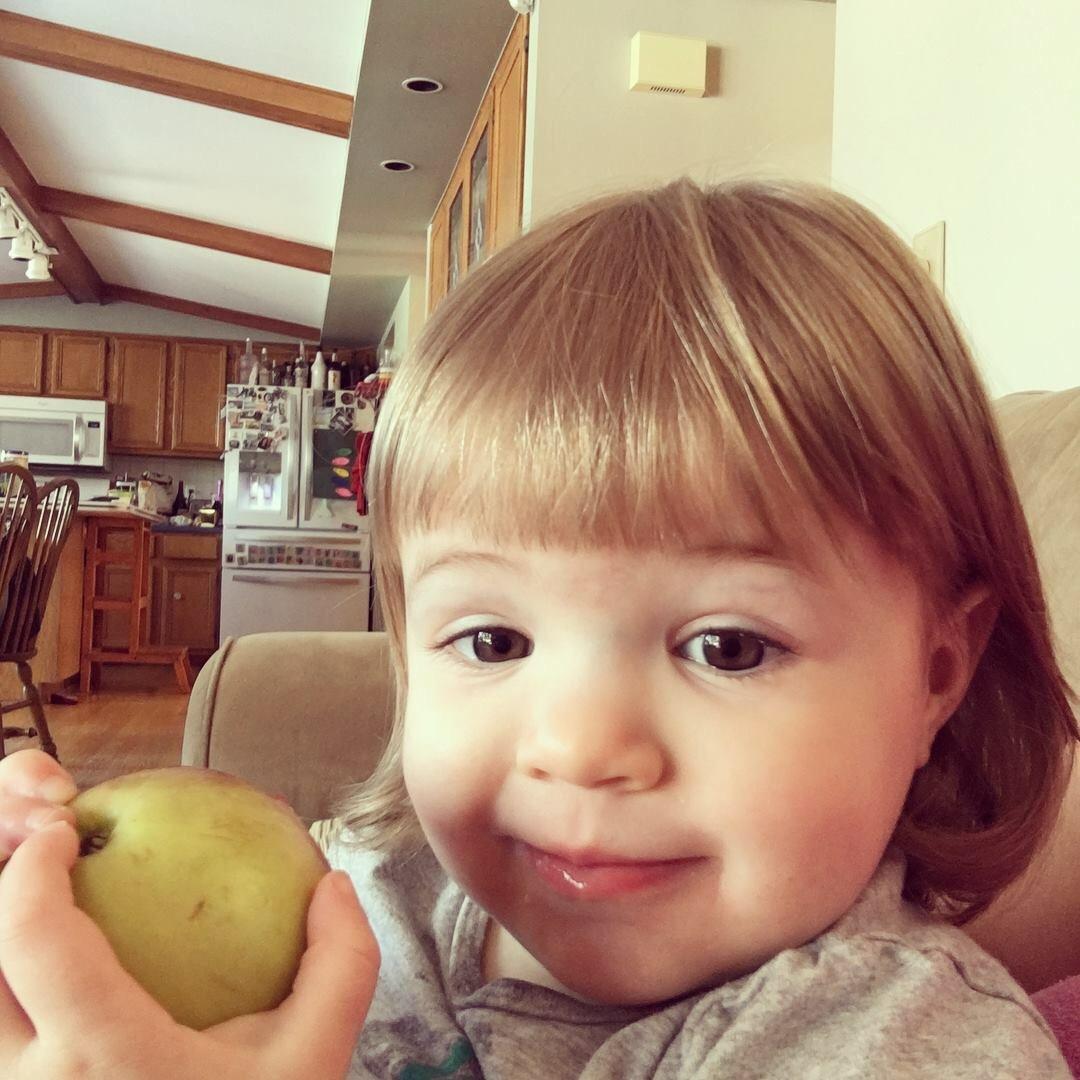 My 18 month old just got a haircut, and has learned how to use her