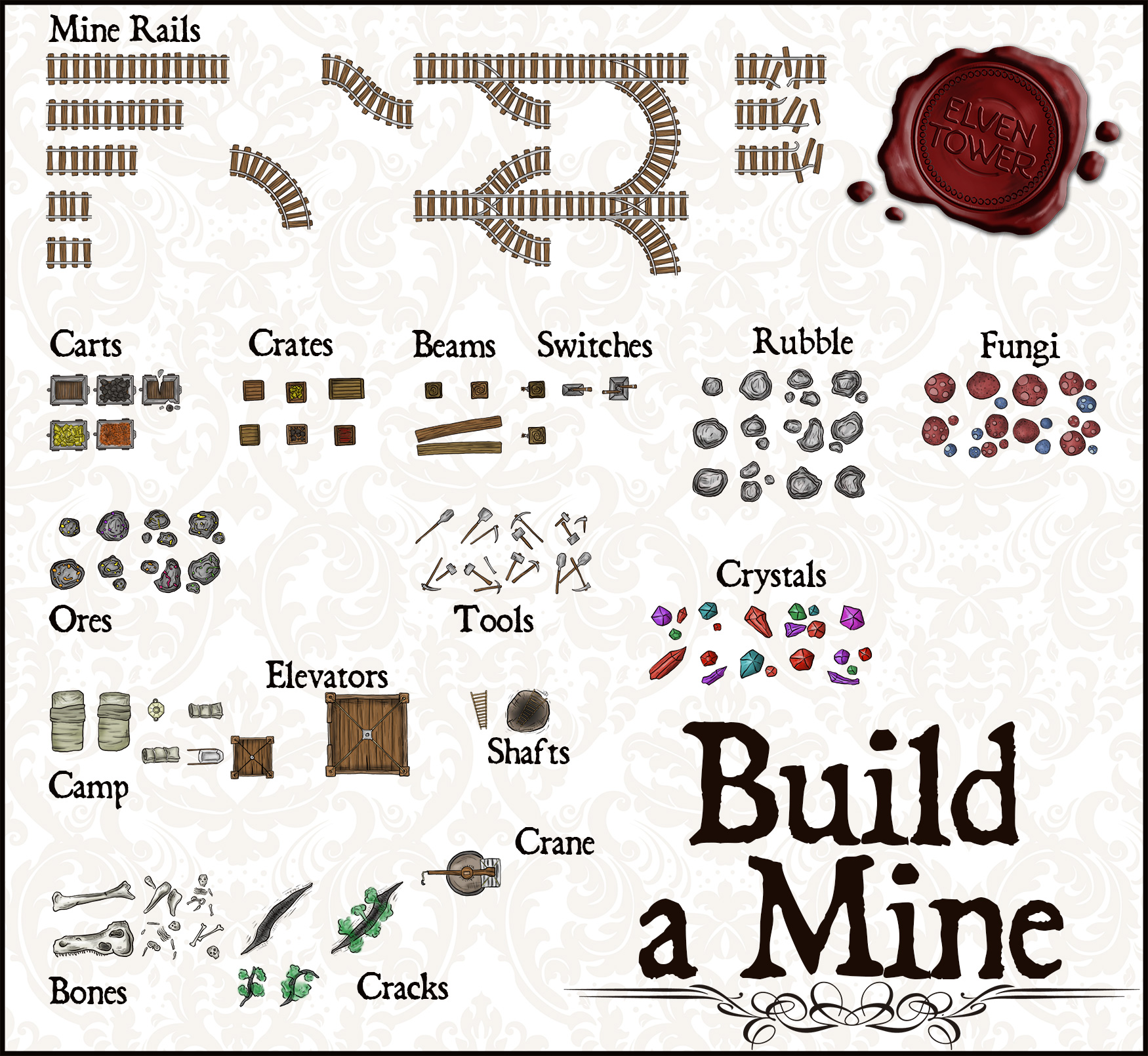 Build a Mine with this FREE token pack patreon reward [OC] r/DnD