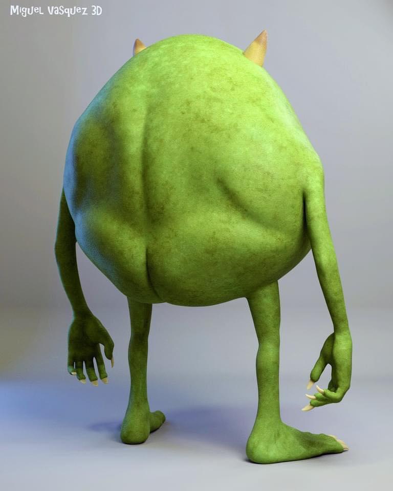 Thanks, I hate a realistic backside of Mike Wazowski : TIHI