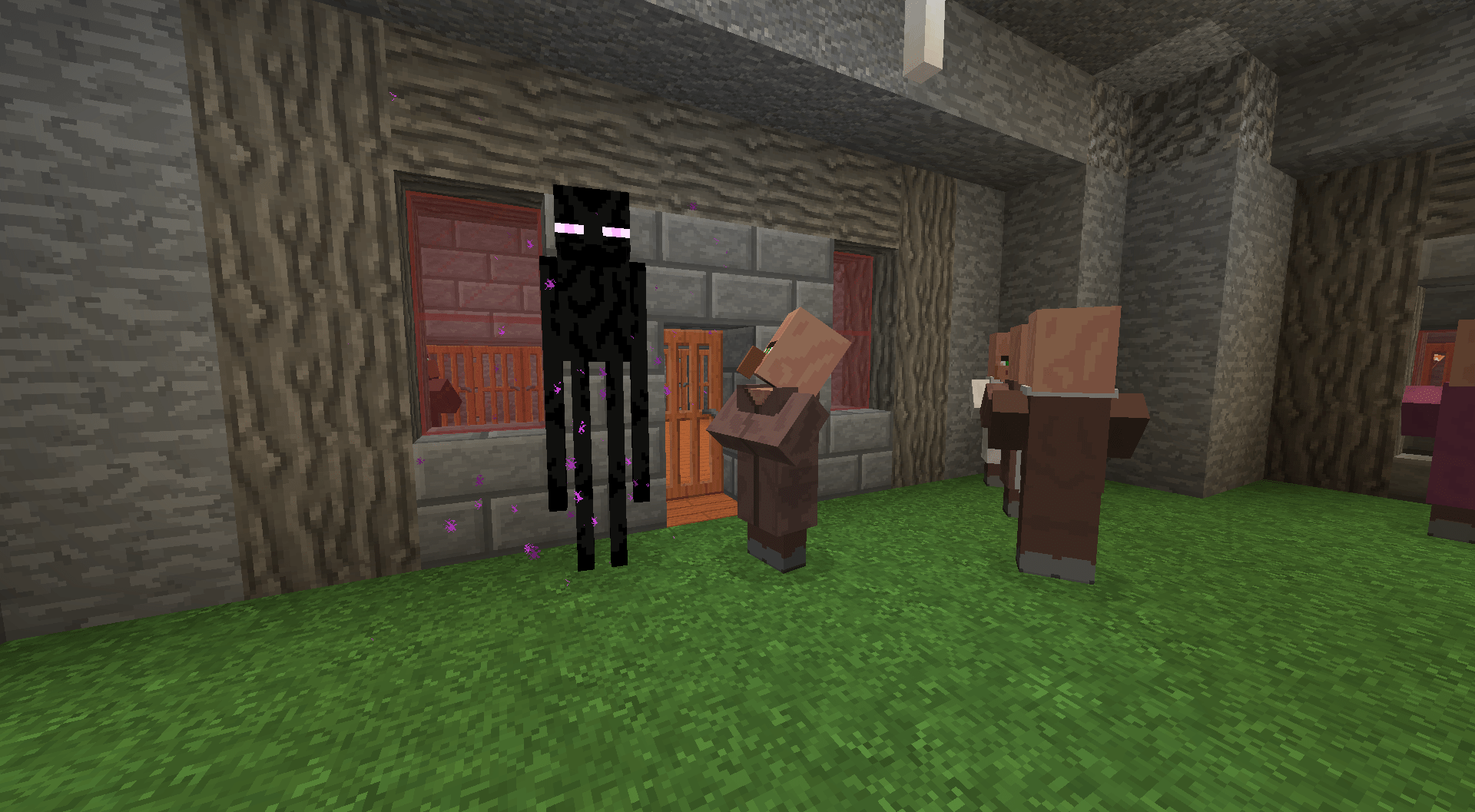 Endermen attack mobs who look at them. r/minecraftsuggestions