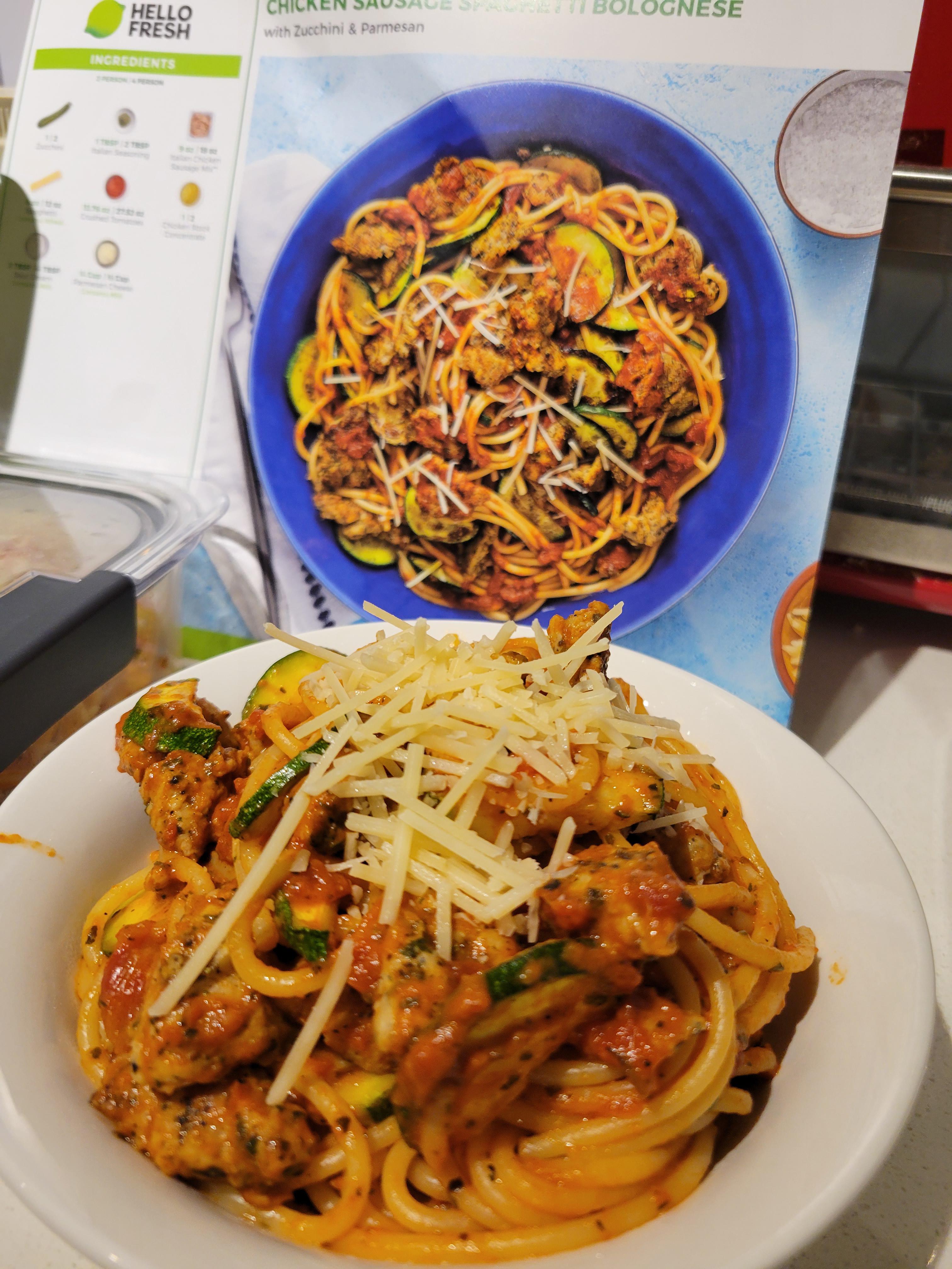 Chicken Sauasage Spaghetti Bolognese this dish turned me around on