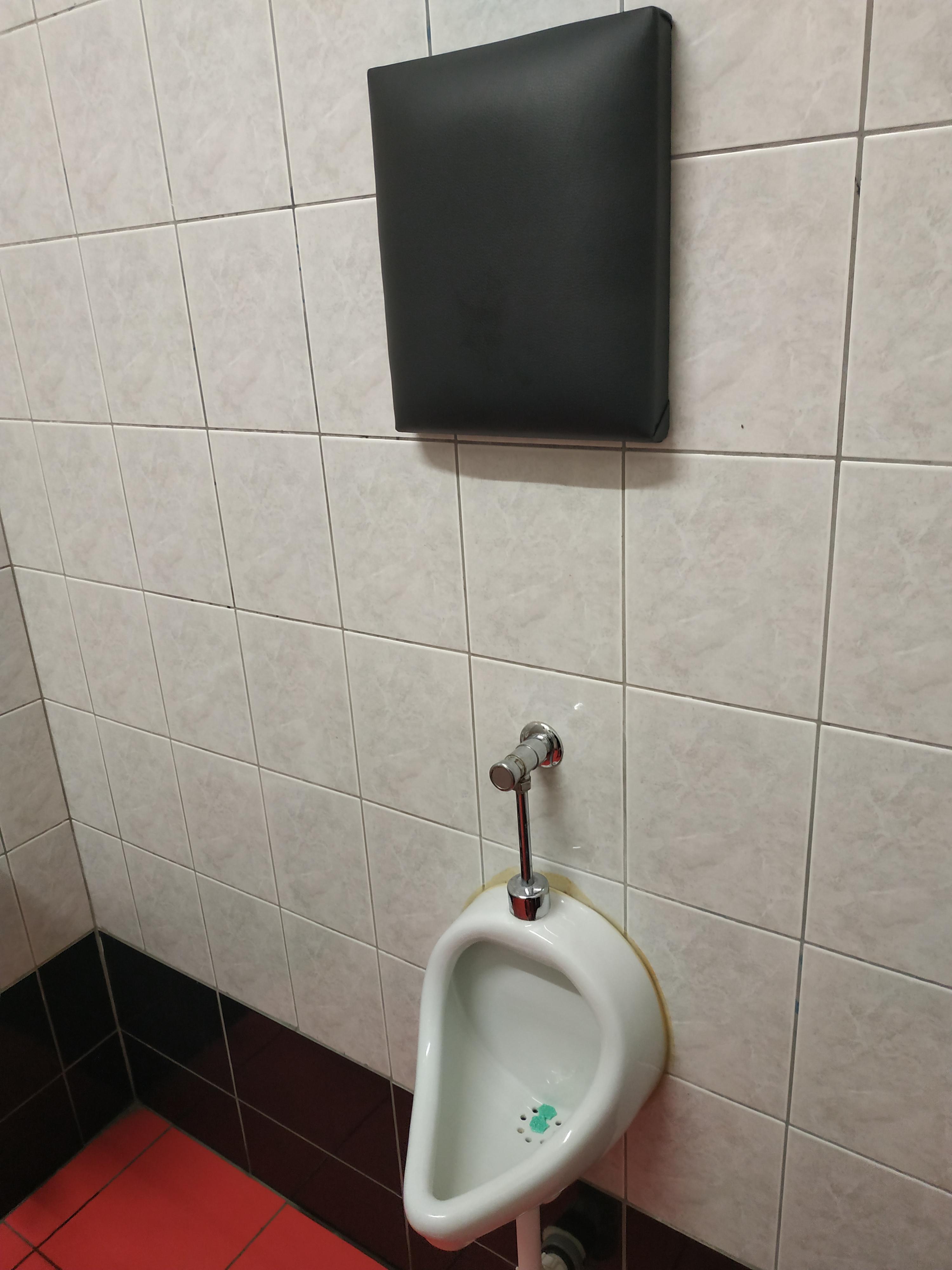 This urinal in a bar has a headrest above it r/mildlyinteresting