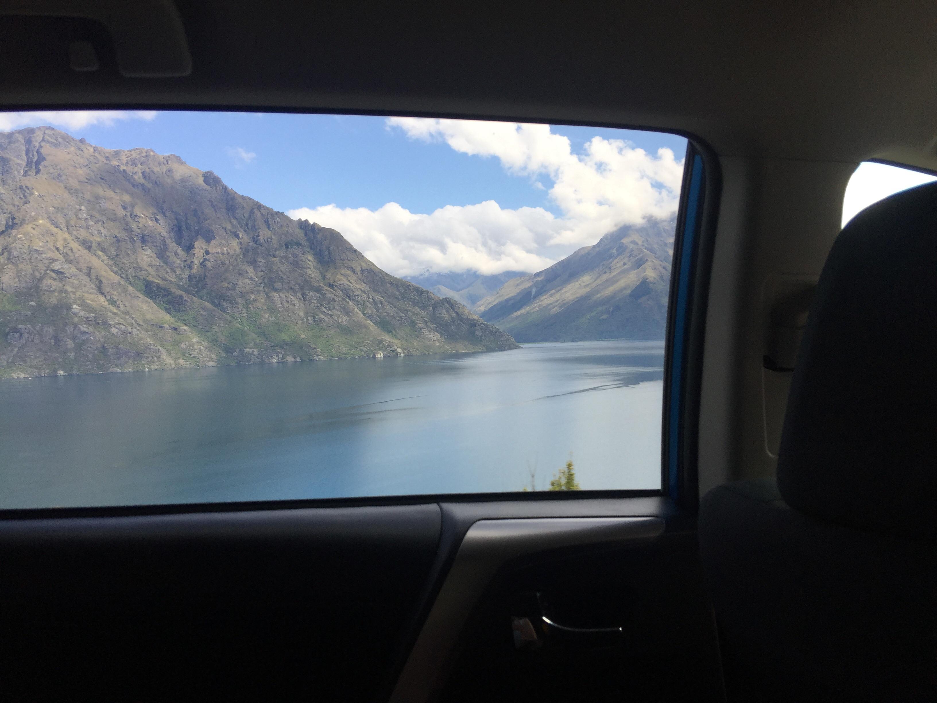 NZ (road from Te Anau to QT) looking like a picture from the inside of