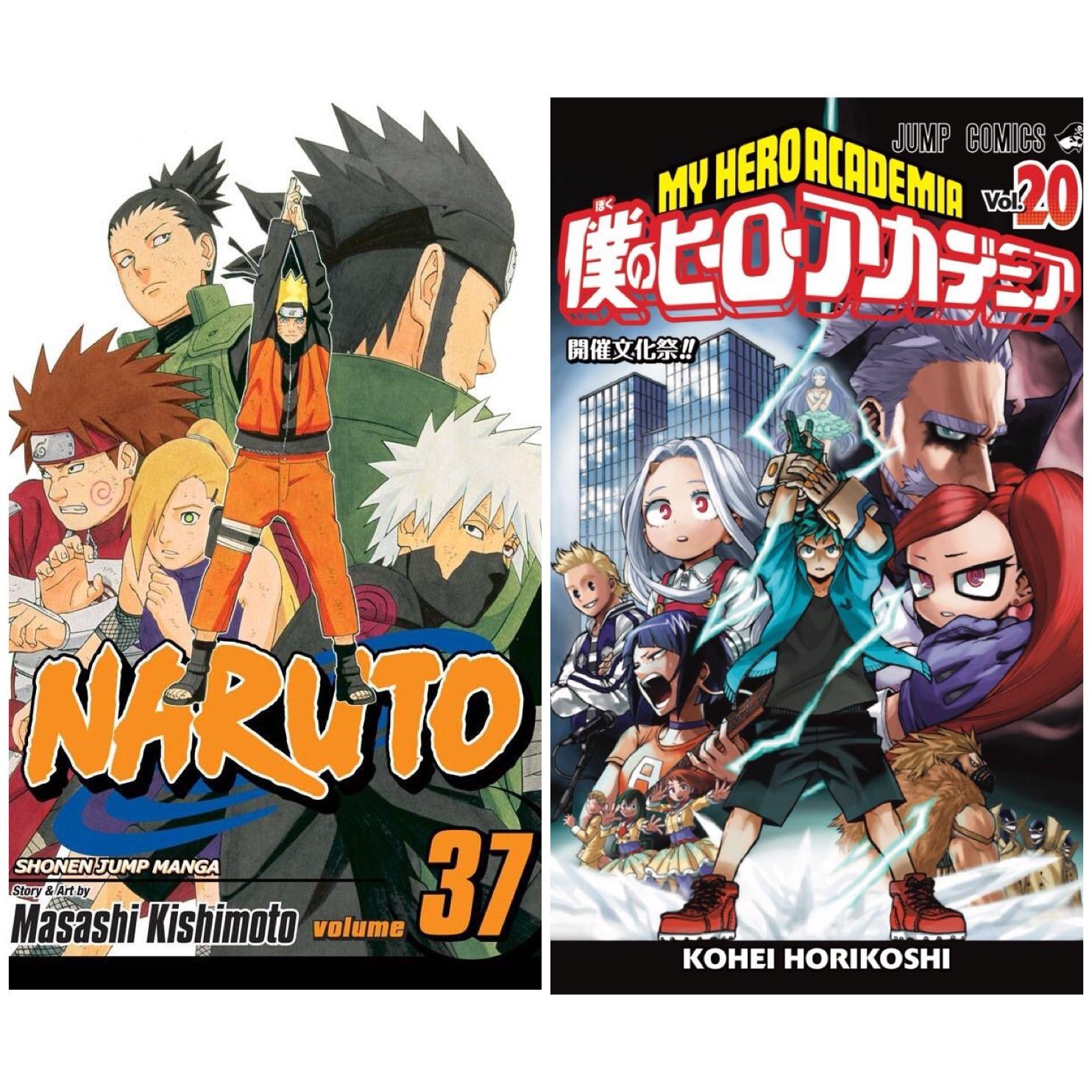 Naruto volume 37 vs my hero academia volume 20 manga