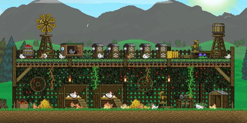 Chicken coop and bunny roof[mods] r/starbound