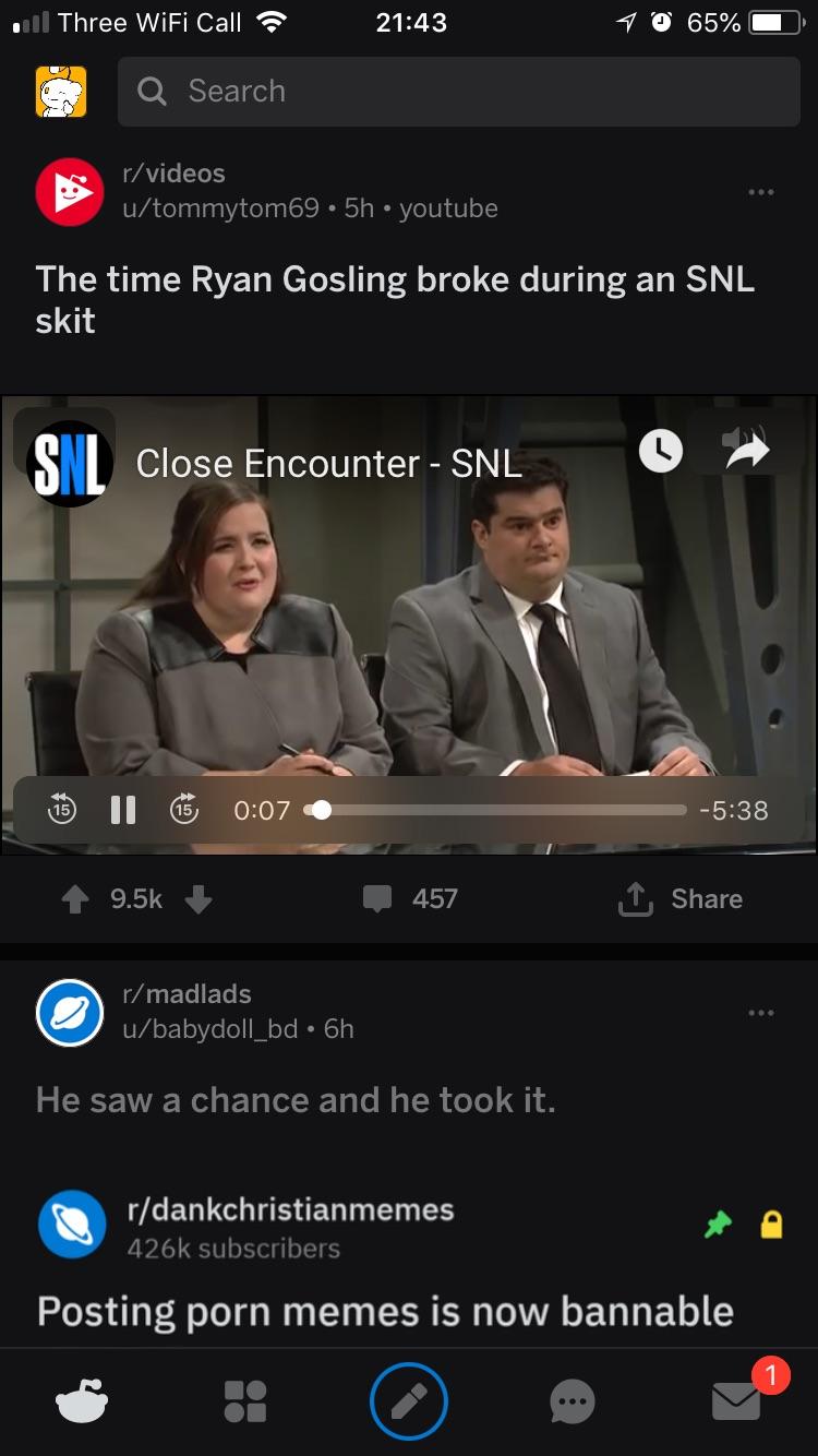 Can’t full screen YouTube videos in the Reddit app because of the video