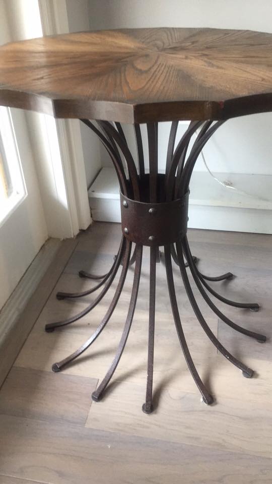 Ideas for making this beautiful wood and metal table taller?? r/Woodwork