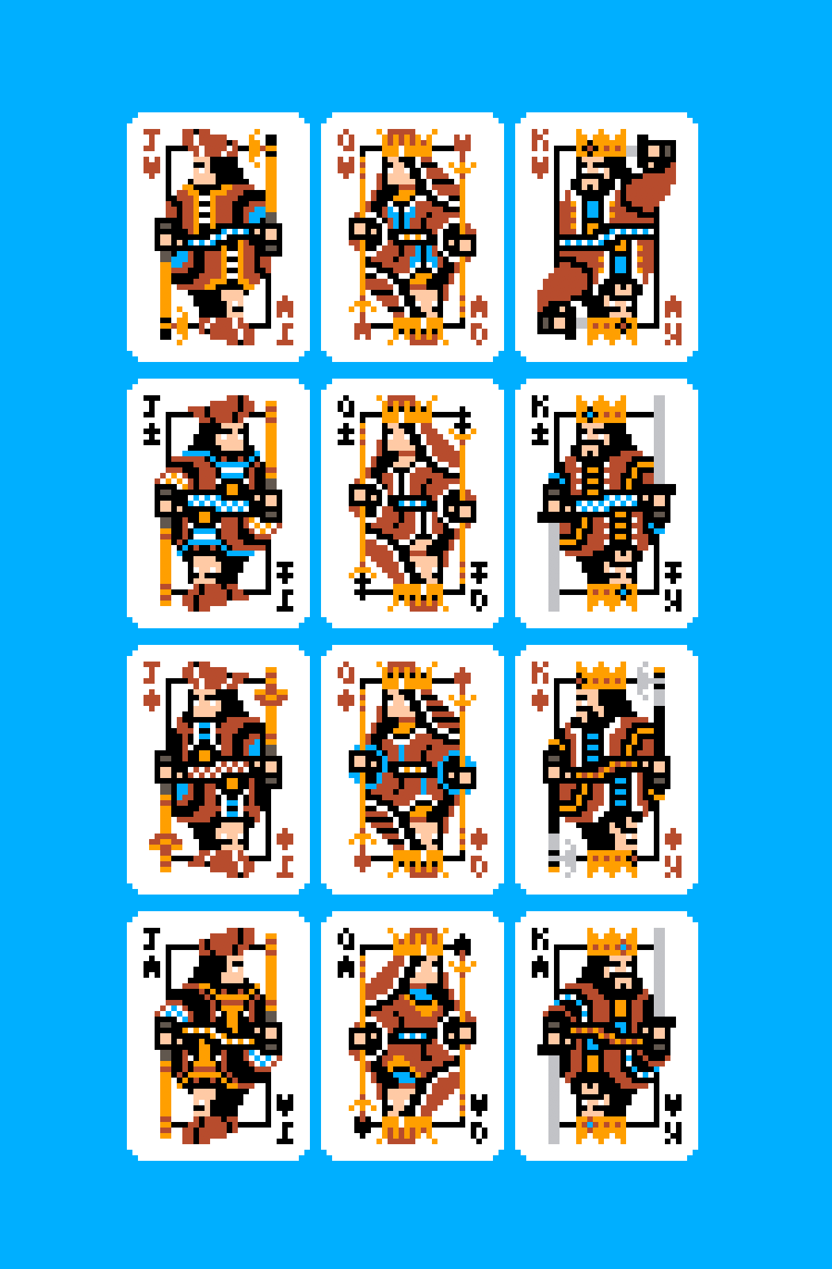 Detail of the Court Cards in the 8Bit Deck r/PixelArt