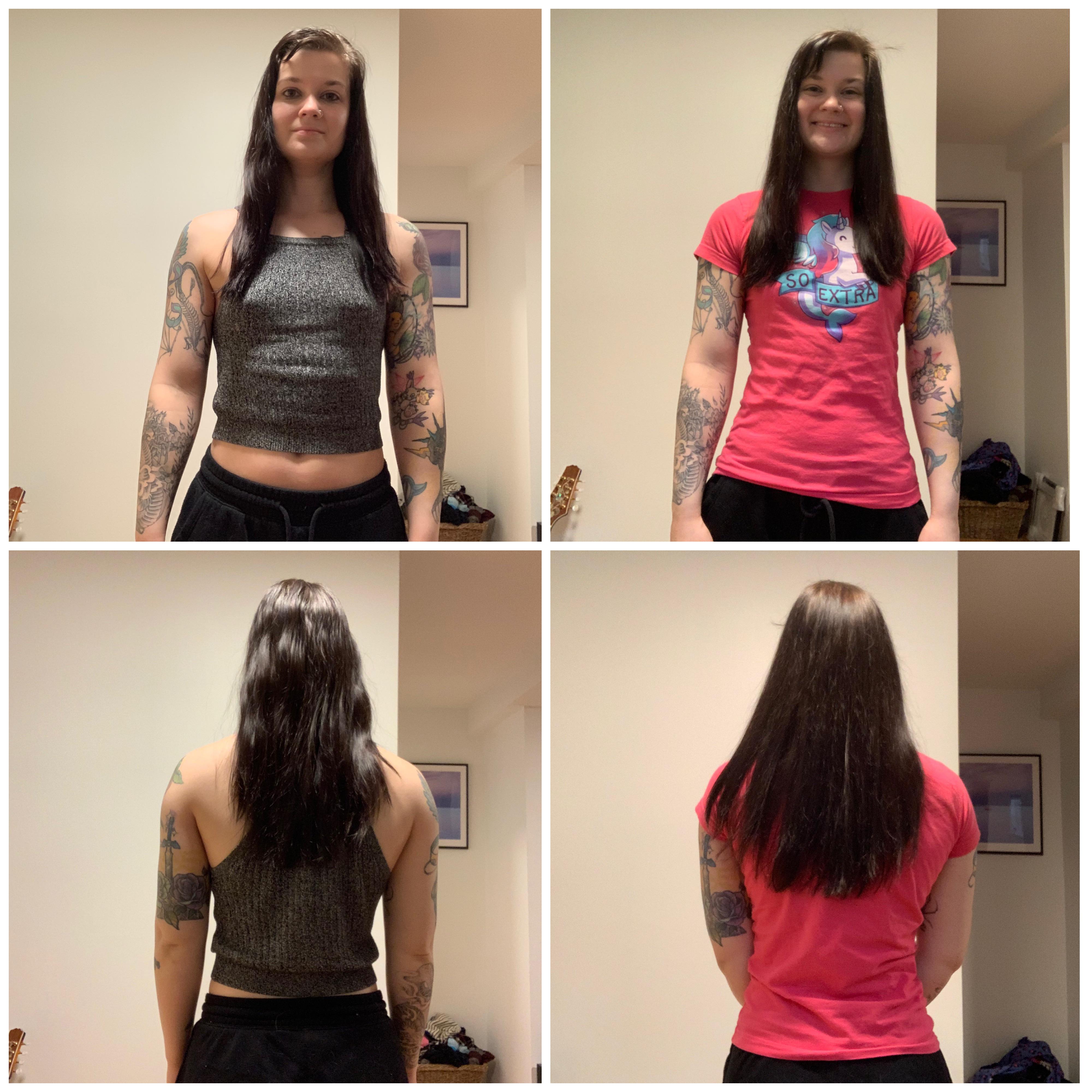 Biotin final update week 4! Had to blow dry my hair a bit to get the