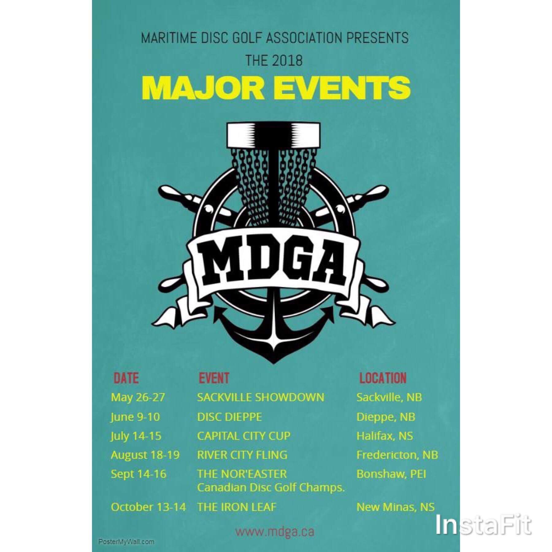 Maritime Disc Golf Association major tournaments 2018 east
