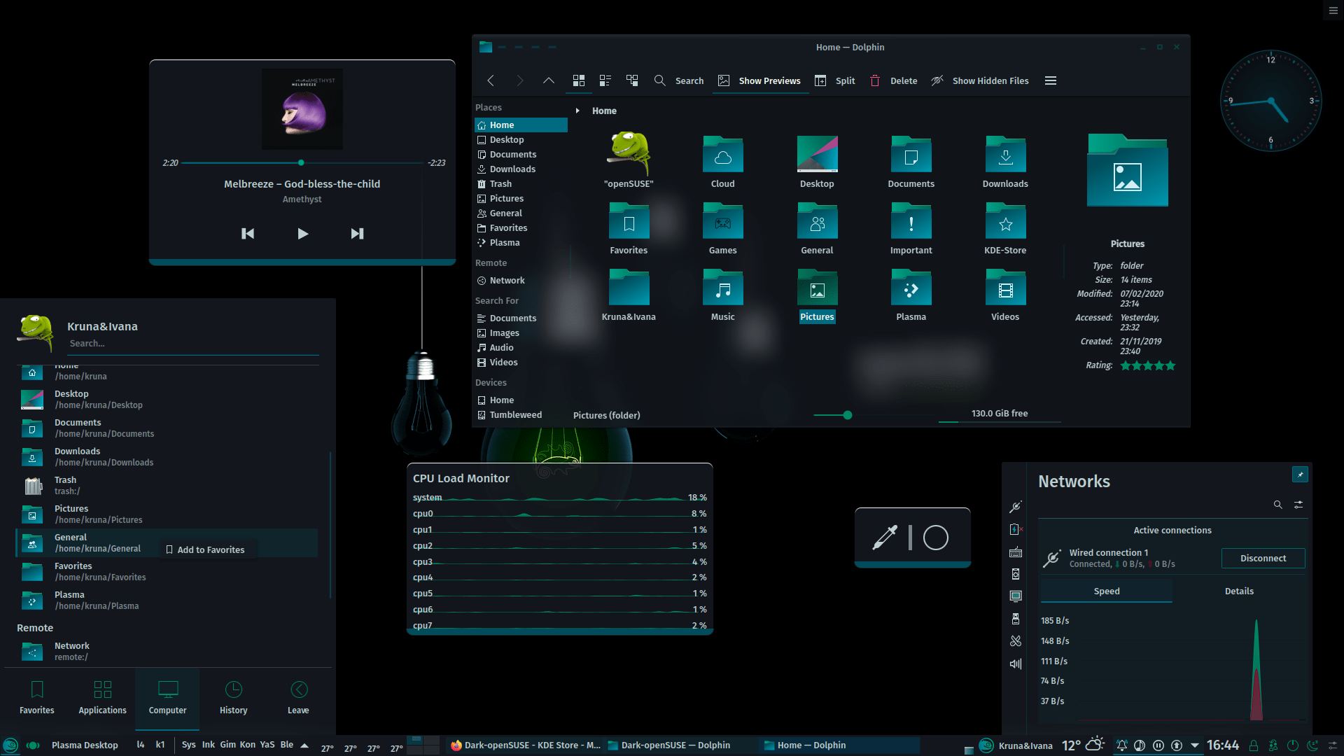 Plasma Theme "DarkopenSUSE" openSUSE