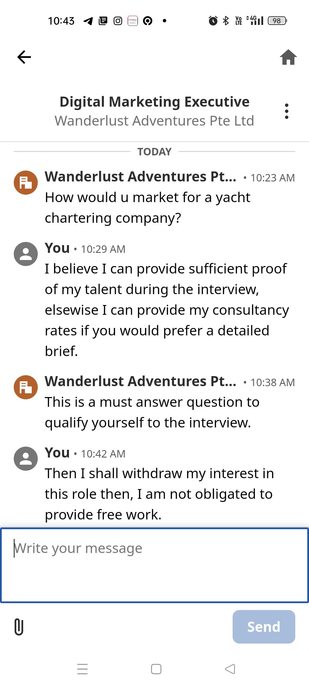 Never do work for free. r/recruitinghell