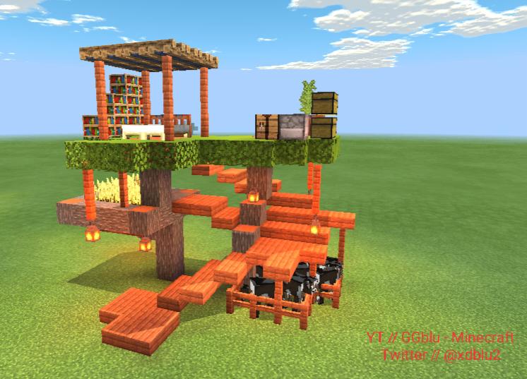 This Is A Treehouse Design I Made Using Acacia Wood. : Minecraft