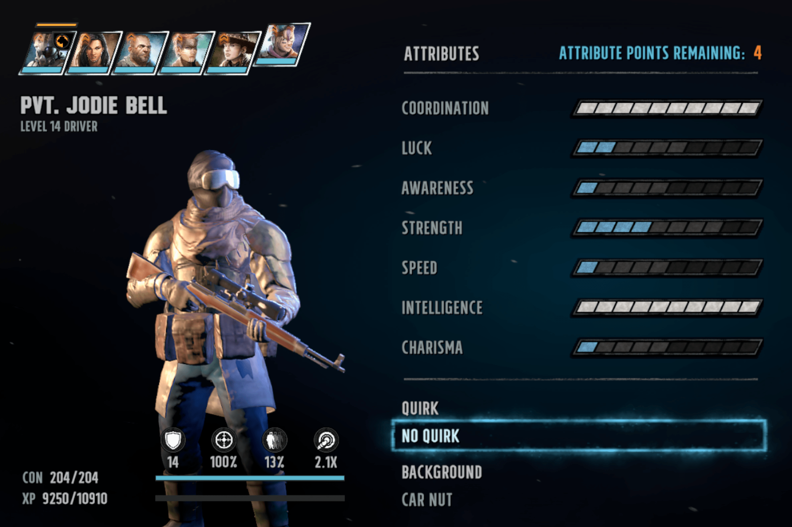 Which attribute do you to pick next, Sniper build r/Wasteland