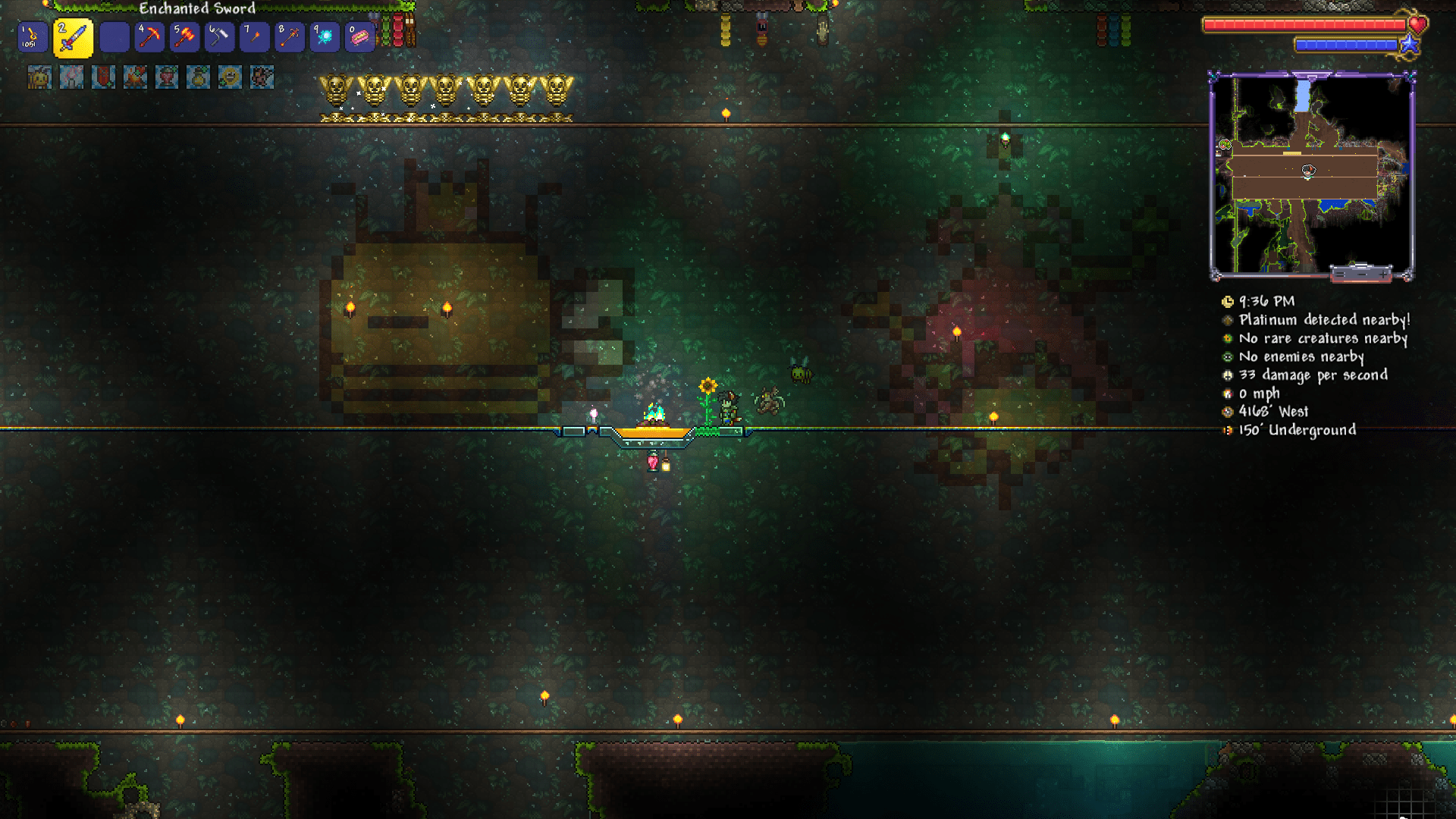 My prehardmode jungle arena r/Terraria