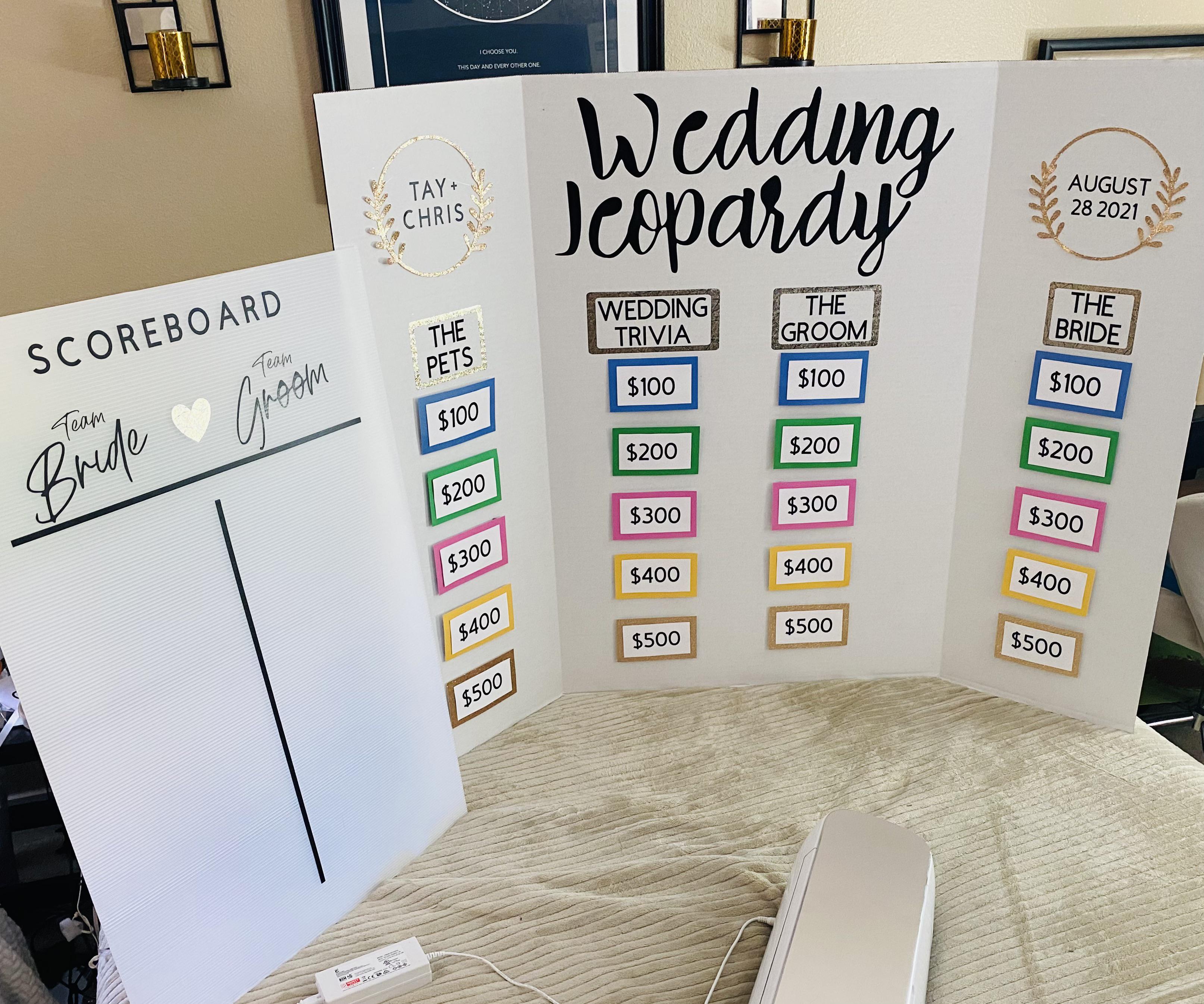 My brothers getting married so I made ‘Wedding Jeopardy’ for a shower