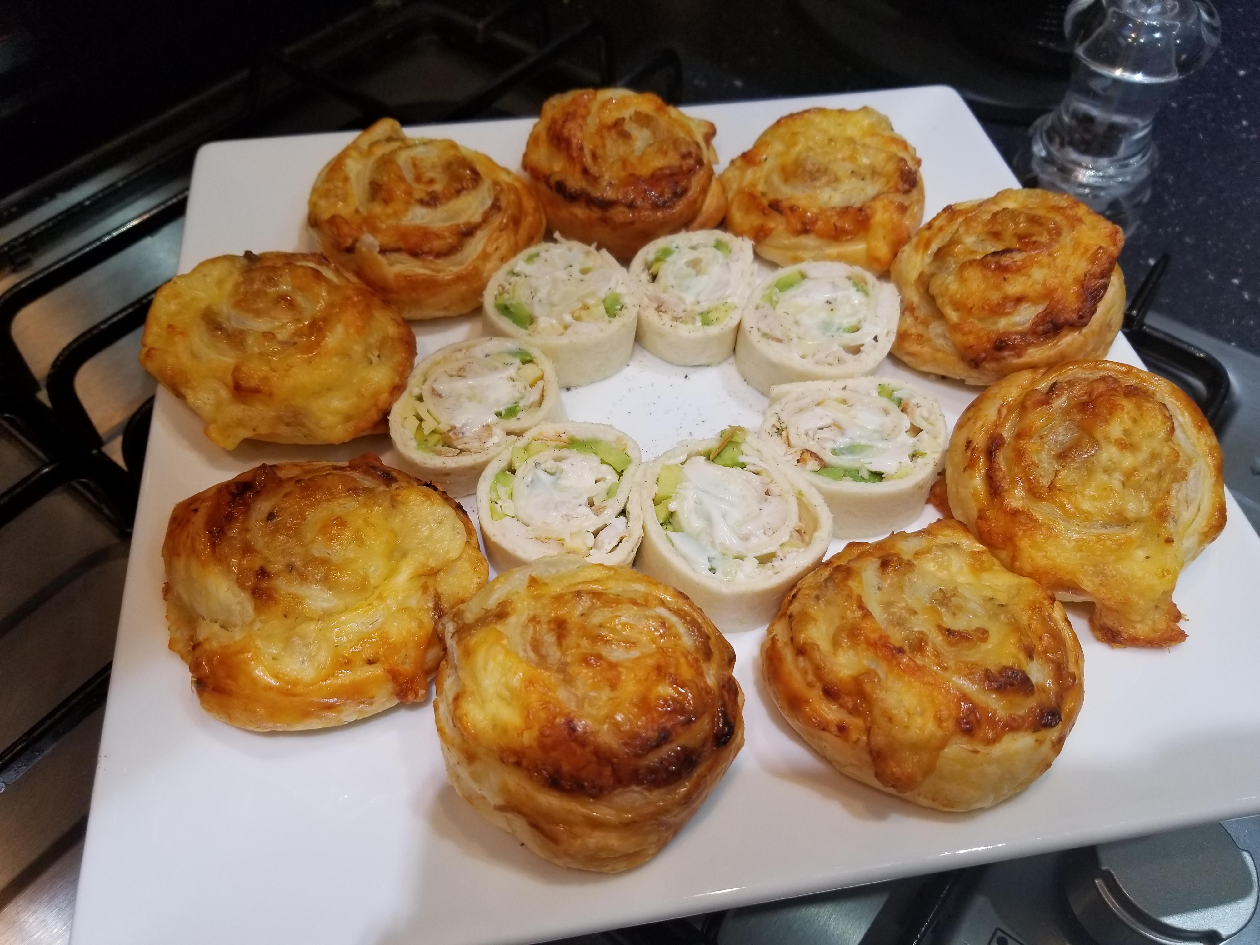 [Homemade] Tuna/cheese puff pastry and chicken/ avocado tortilla rolls r/food