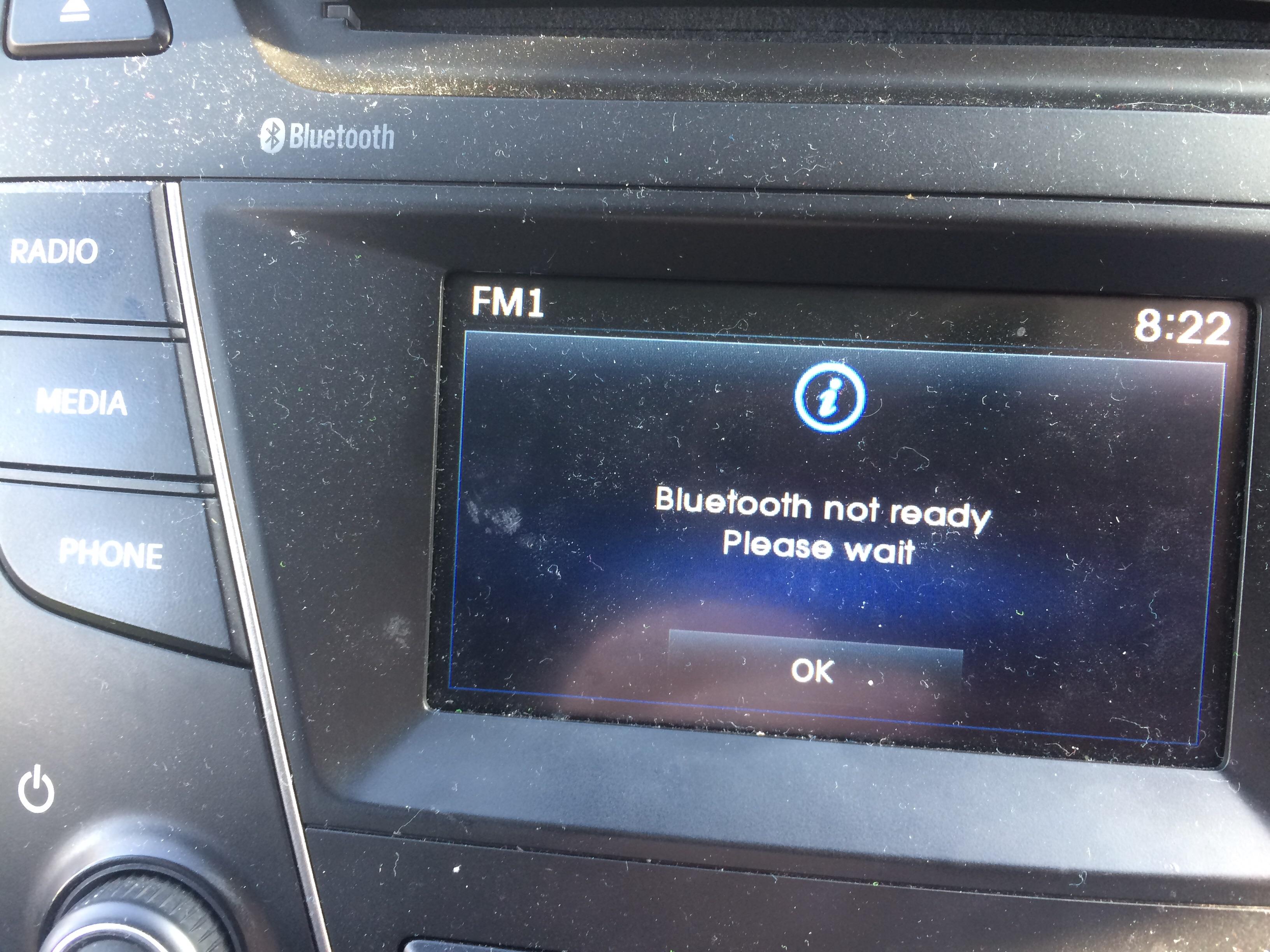 2015 Santa Fe Bluetooth stuck “starting” Hyundai