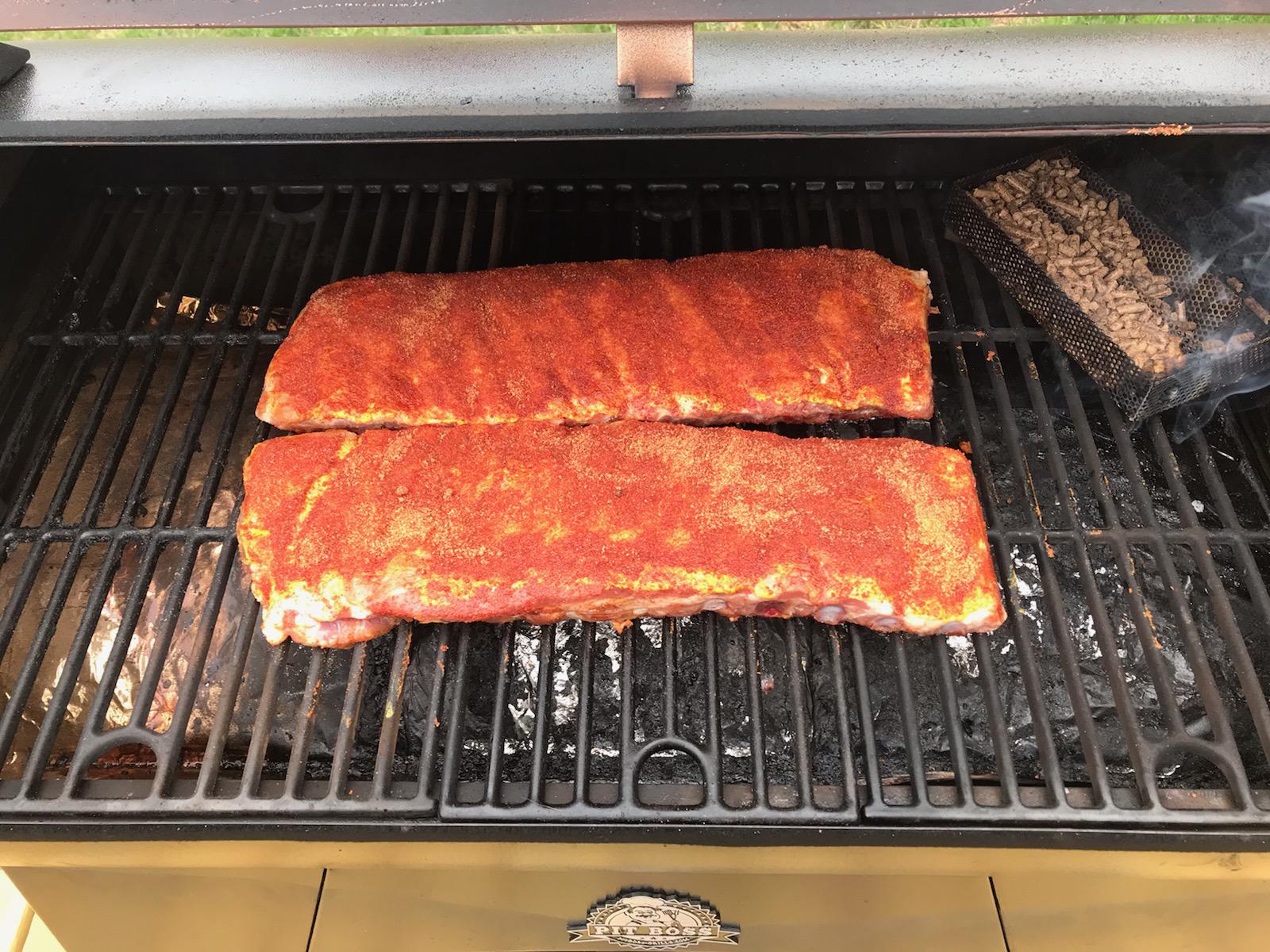 A couple racks of St Louis Ribs on for dinner. Trying 5 hours at 250