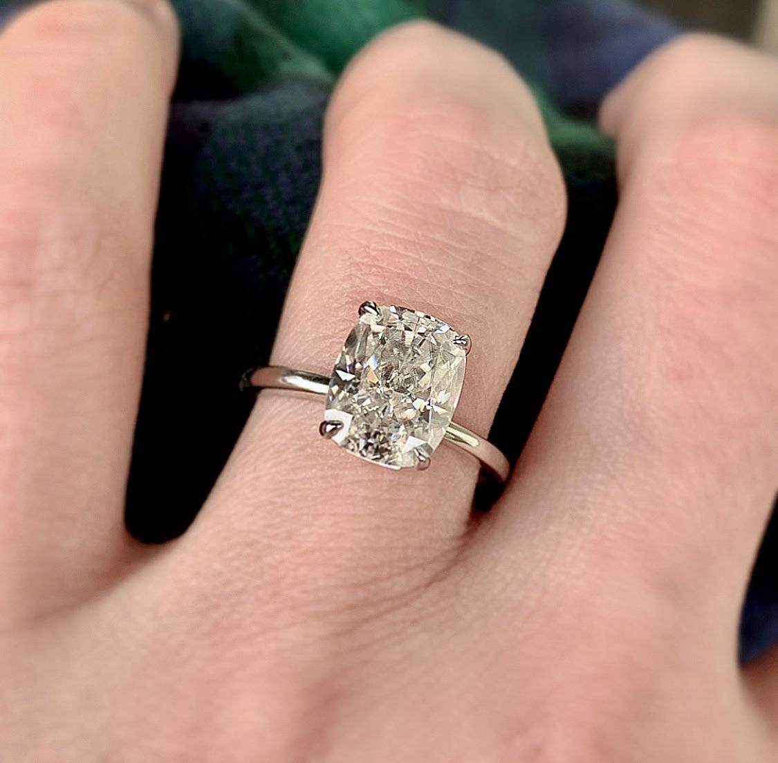 Elongated cushion moissanite ring just wanted to share mine! r