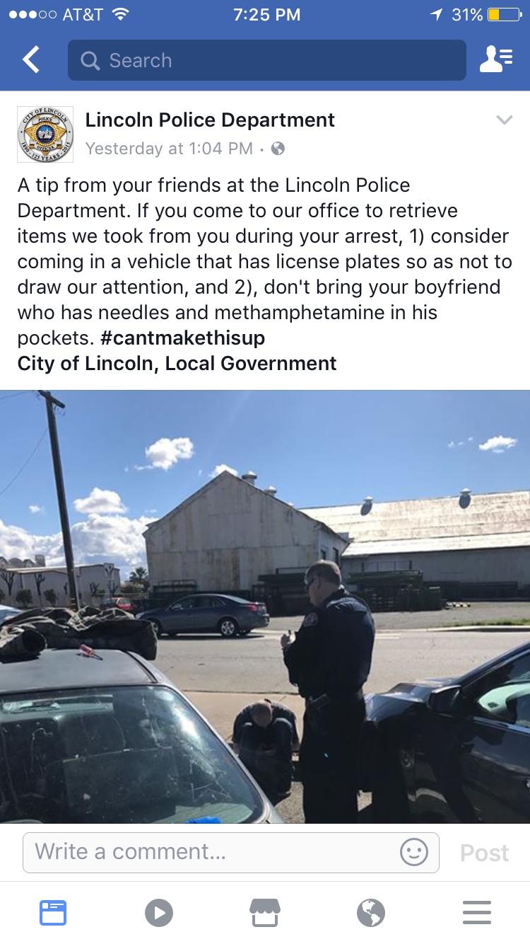 Well Done Lincoln PD! r/Sacramento