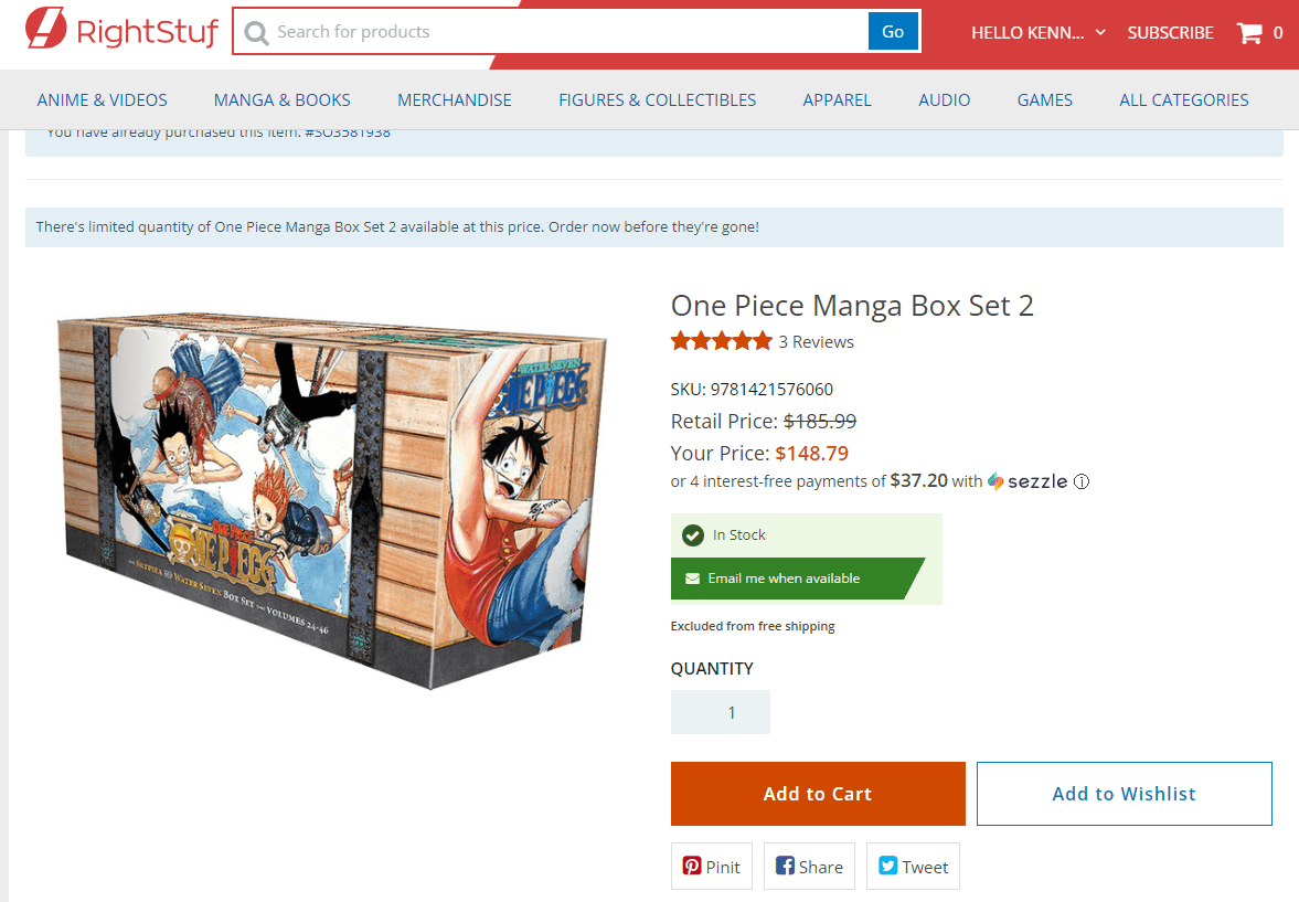 One piece box set 2 available on amazon shipped from RightStuf mangadeals