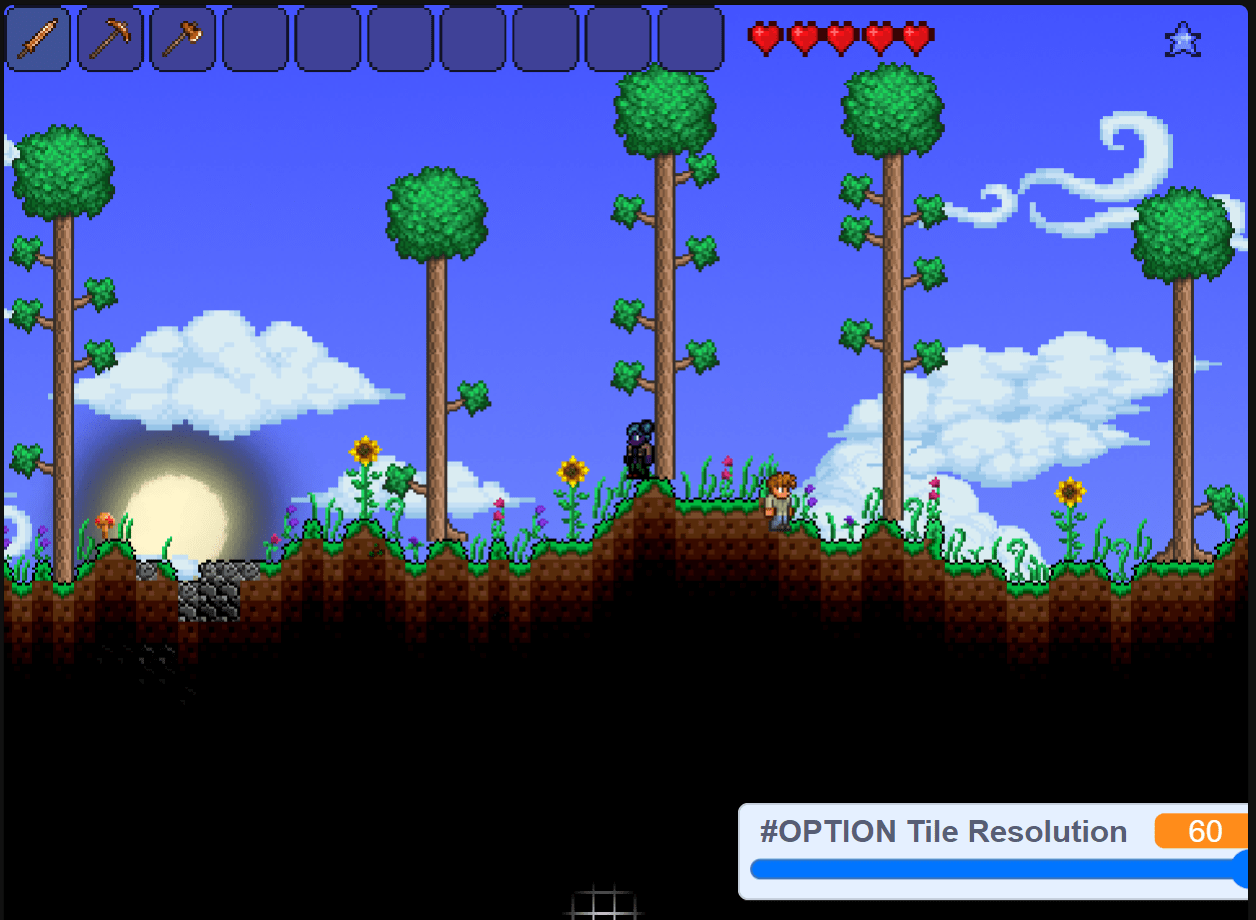 Working on Making Terraria on Scratch r/Terraria