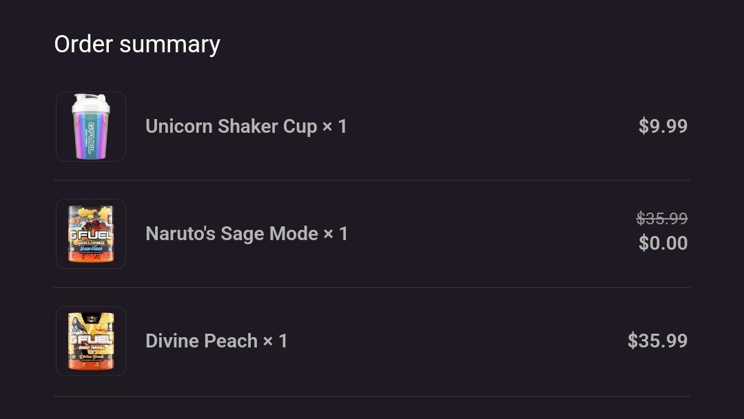 How's my order? Definitely want to try these out, and shaker looks