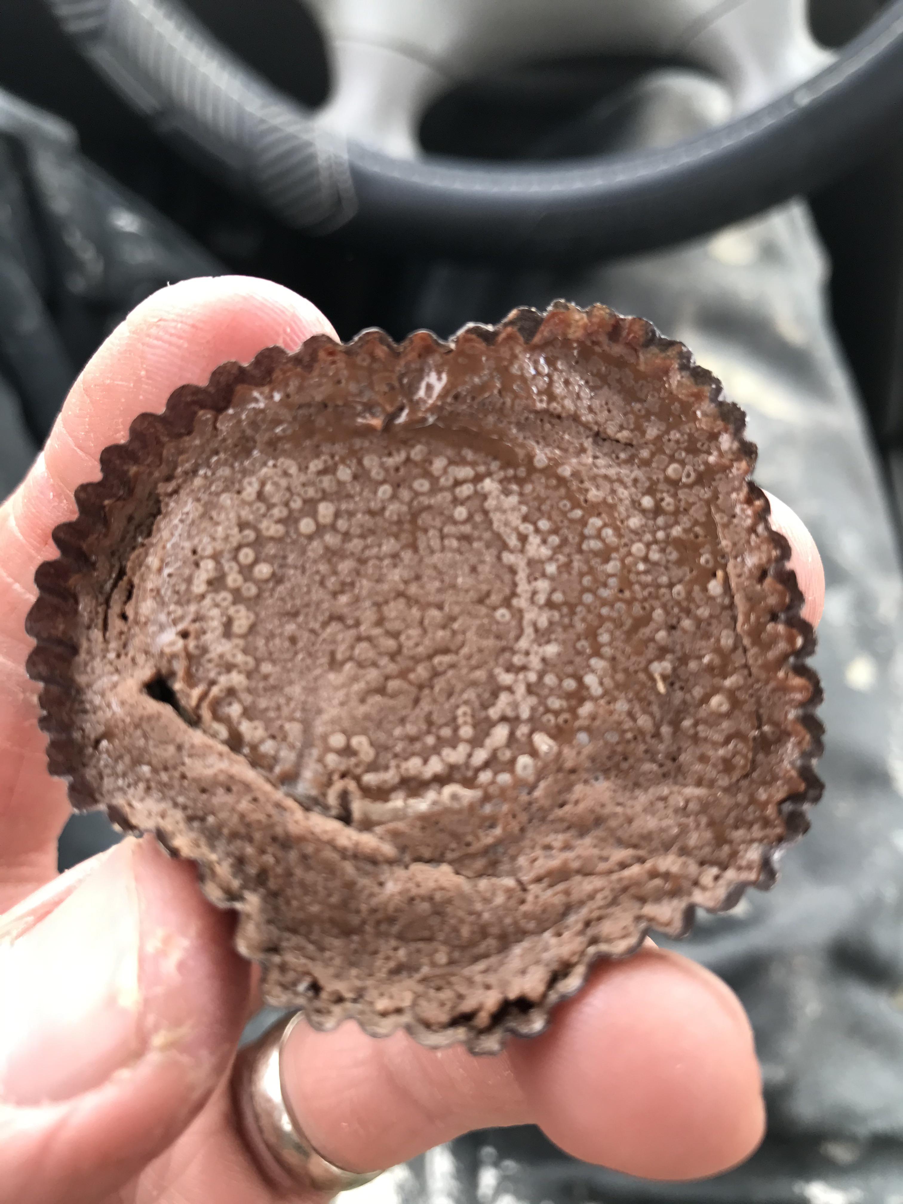 Little ringshaped spots of something growing[?] on expired Reese’s