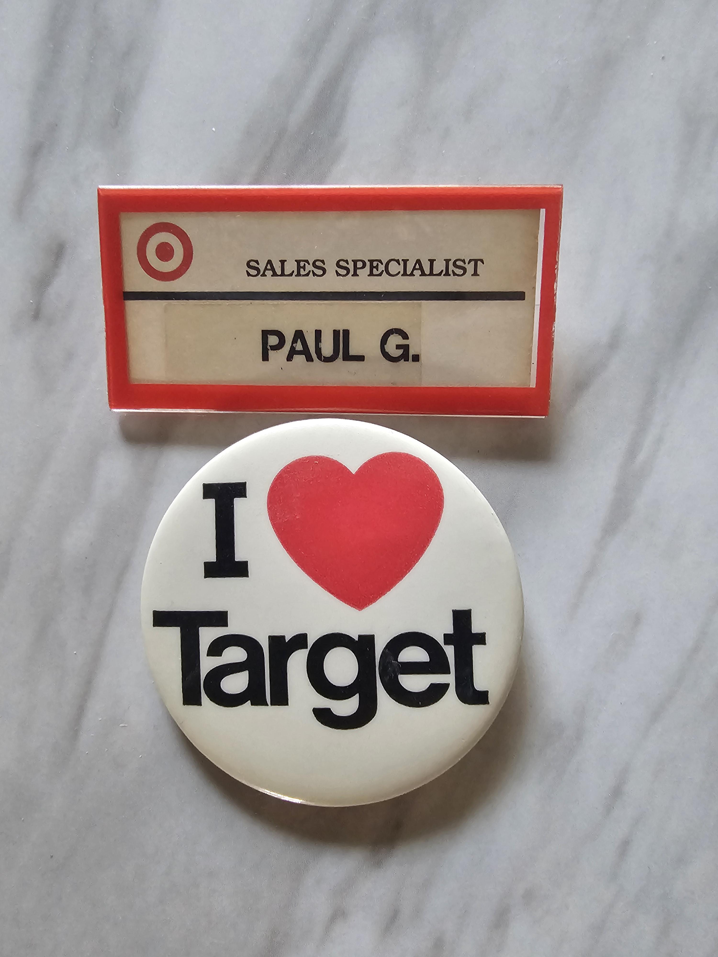 flashback Friday: found a Vintage target Name tag and Pin! : r/Target