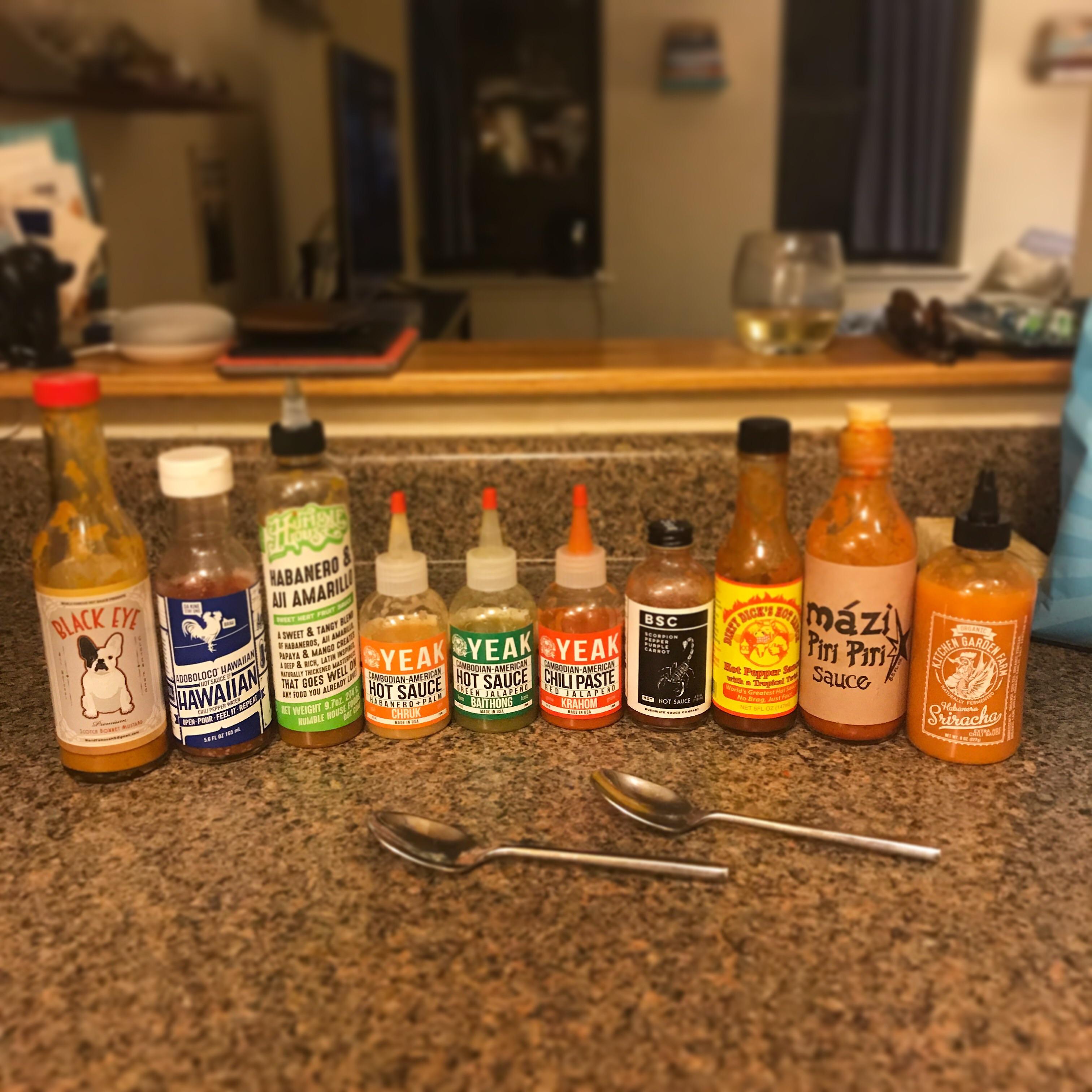 Just a little predinner hot sauce tasting r/spicy