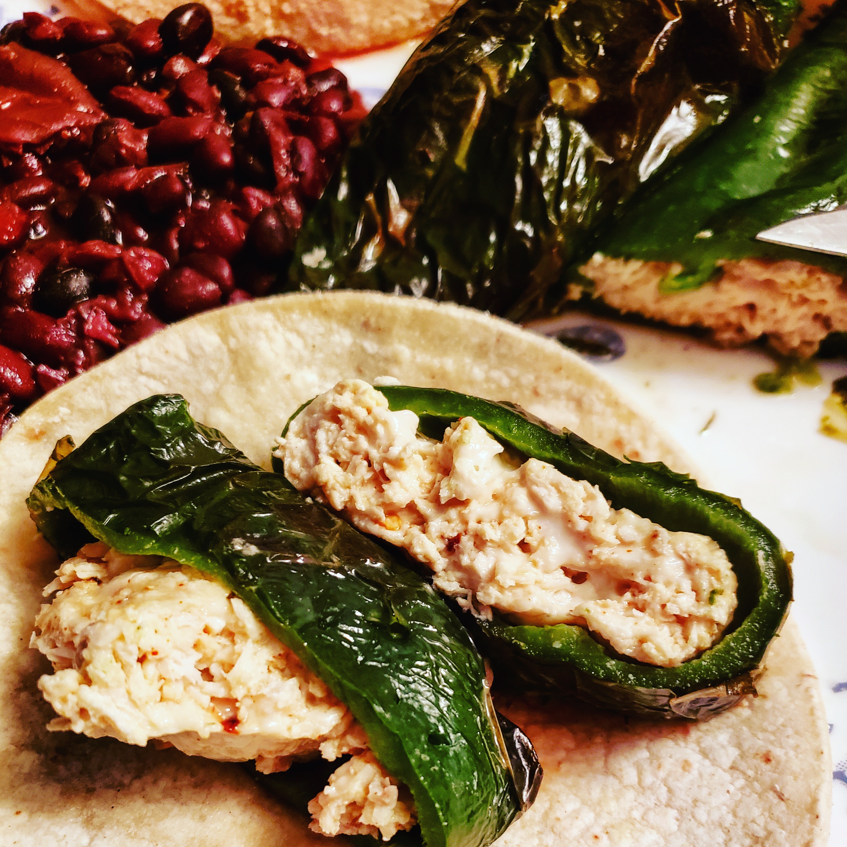 [Homemade] Chile Relleno w/ Chicken and Oaxaca Cheese Blend r/food