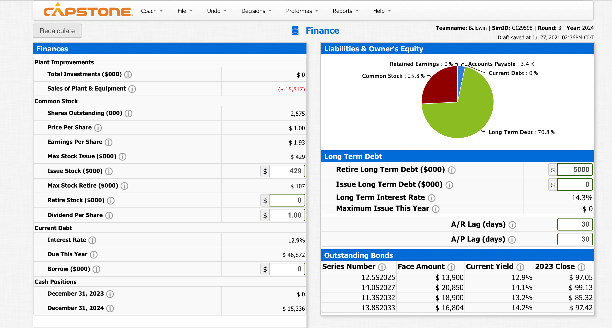 Useful Formulas Capsim